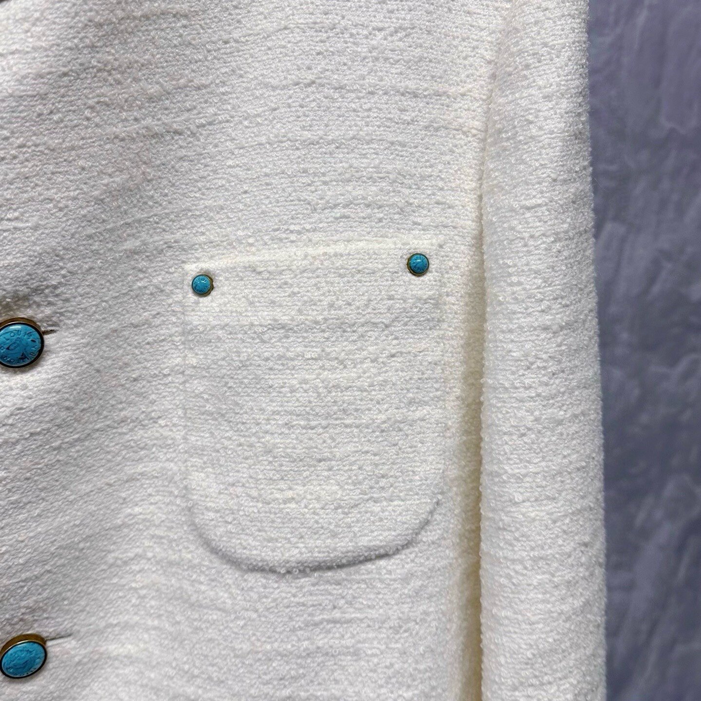 Louis Vuitton FW24 Collarless Coat — detail