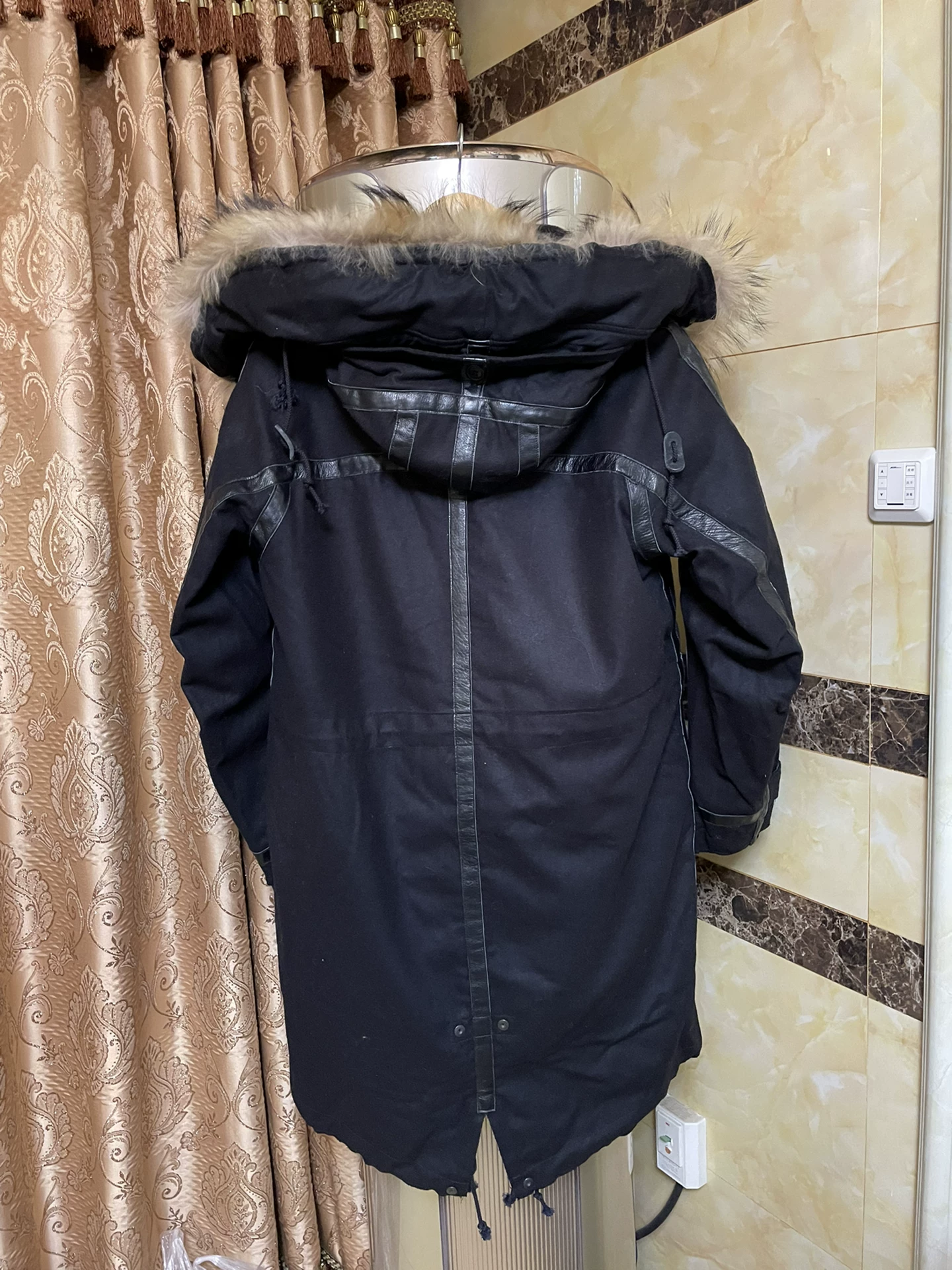 John UNDERCOVER Pendleton Detachable Liner Long Coat — detail