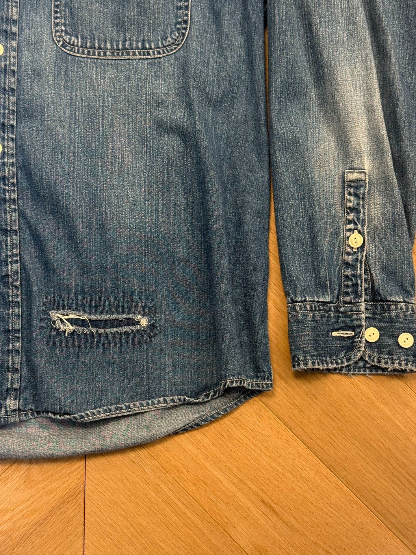 Visvim 20ss Lumber Shirt Damaged — detail