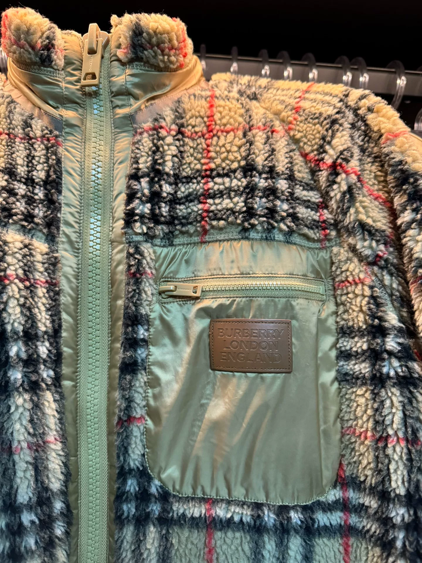 Burberry Plaid Lamb Wool Jacket — front