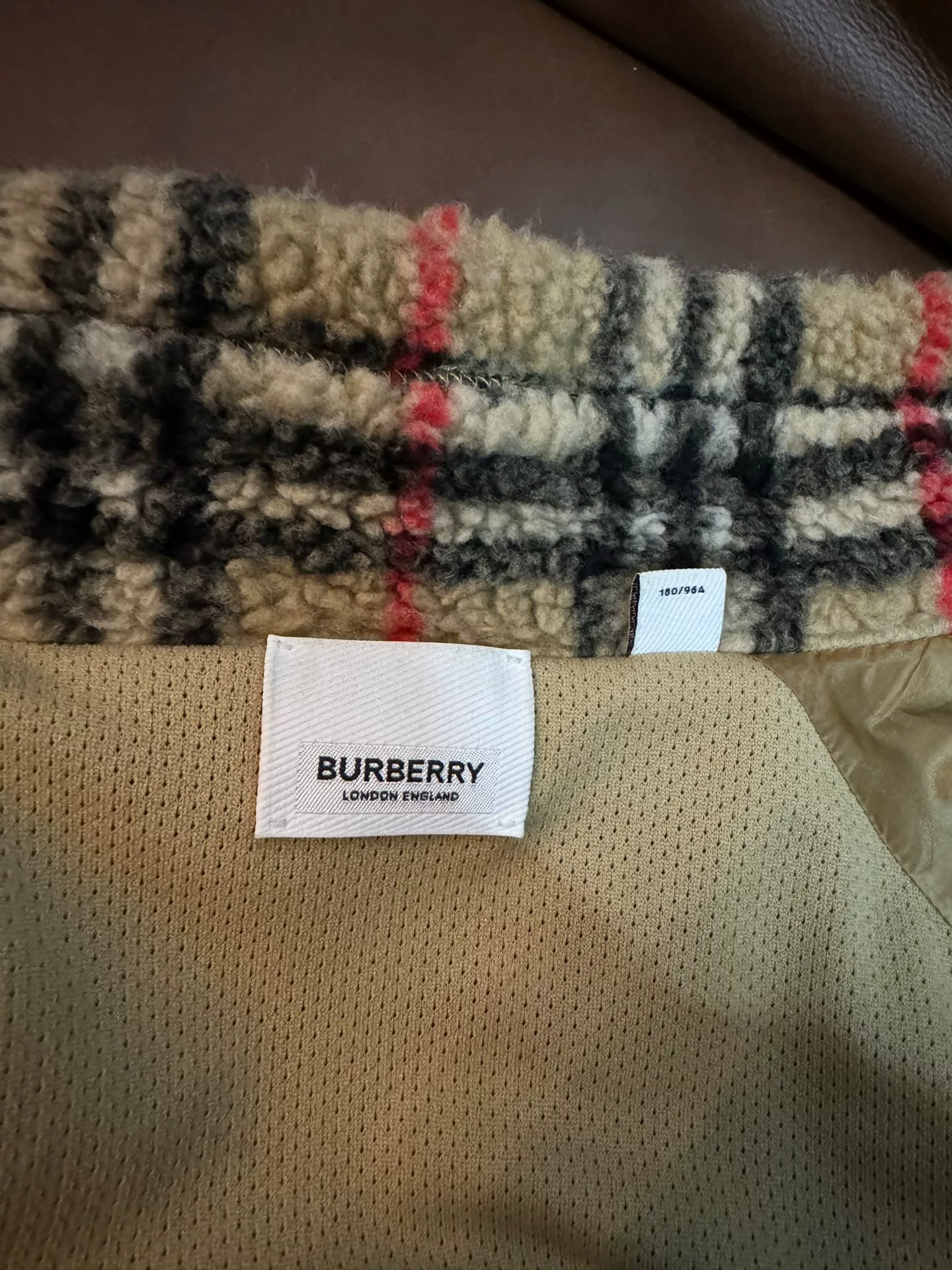 Burberry Plaid Lamb Wool Jacket — back