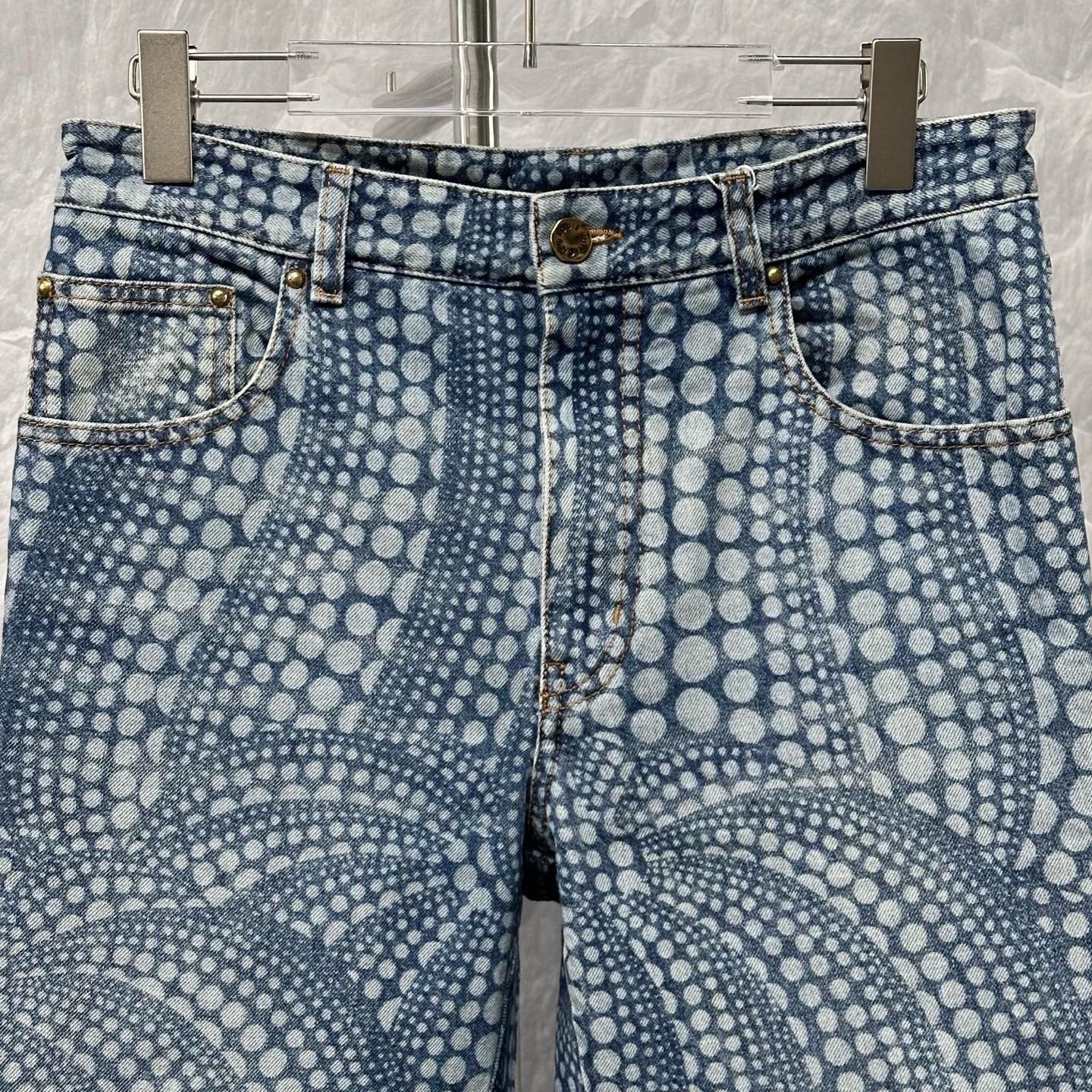 Louis Vuitton Yayoi Kusama Polka Dot Denim Pants — front