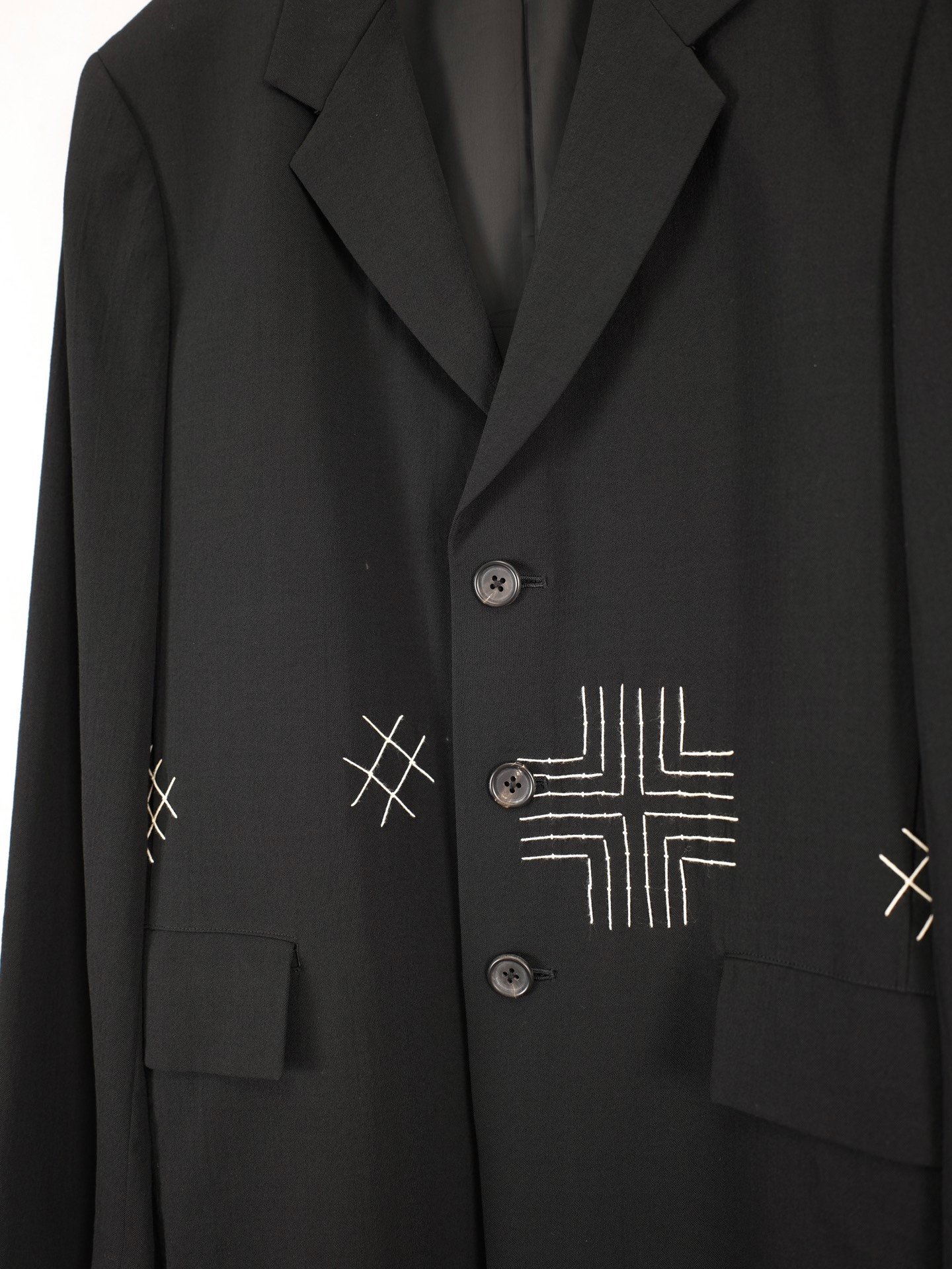 Yohji Yamamoto 95SS Geometric Sashiko Coat — label