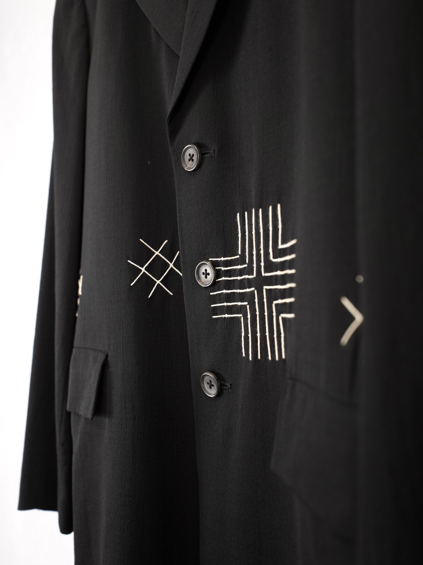 Yohji Yamamoto 95SS Geometric Sashiko Coat — back