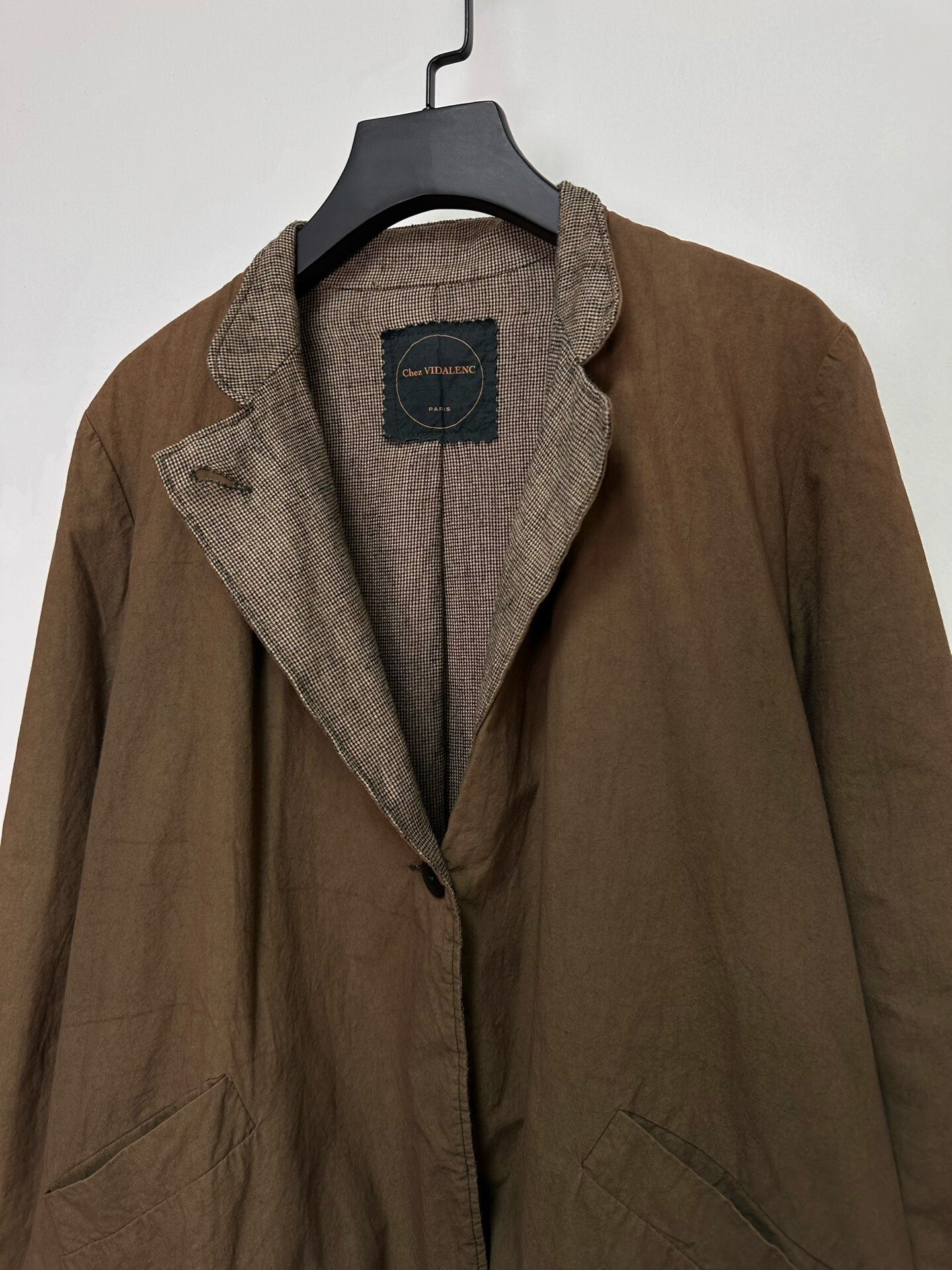 Chez VIDALENC Double-Sided Wool Coat — label