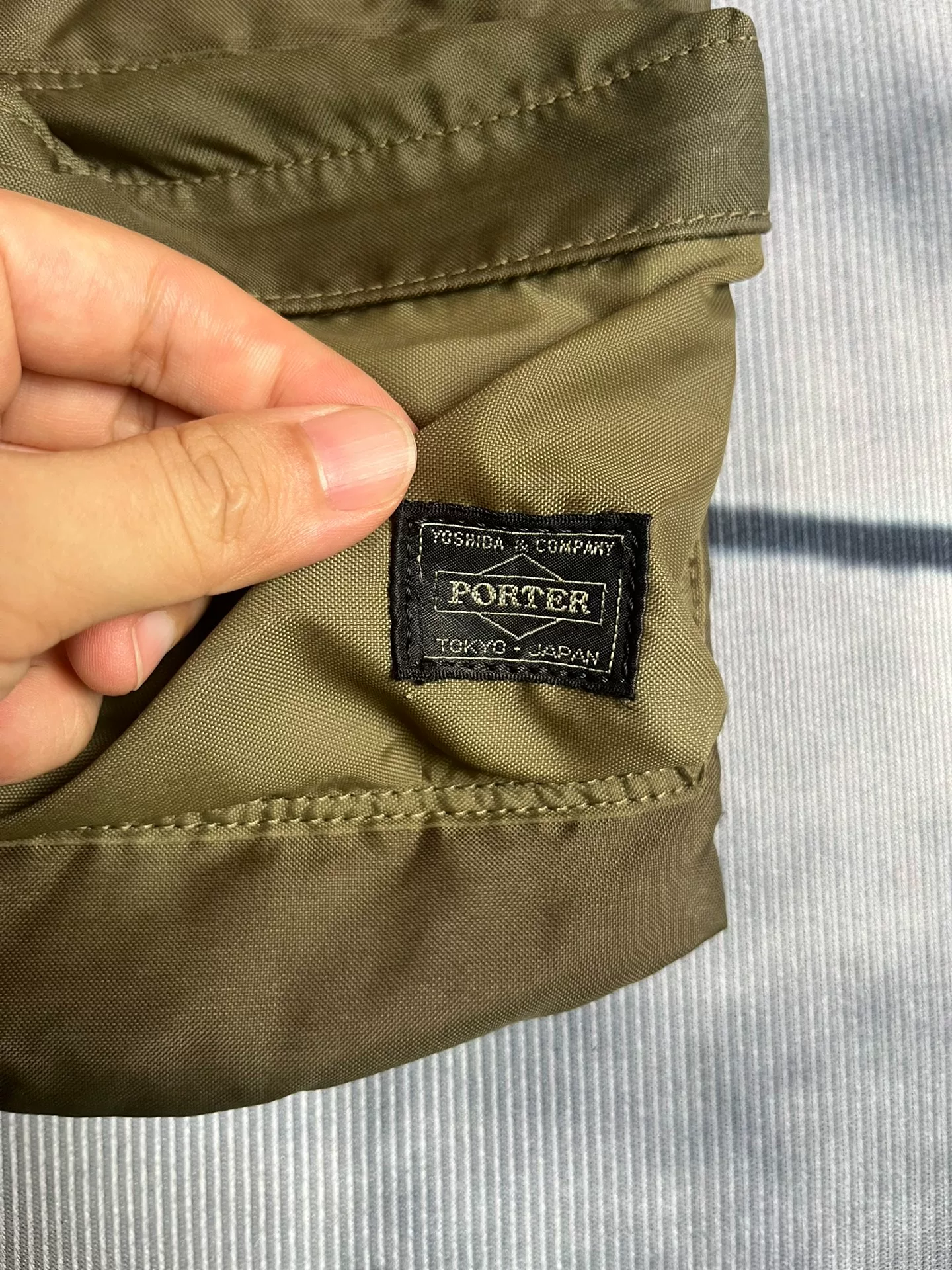 Porter Force Khaki Green Crossbody Bag — front