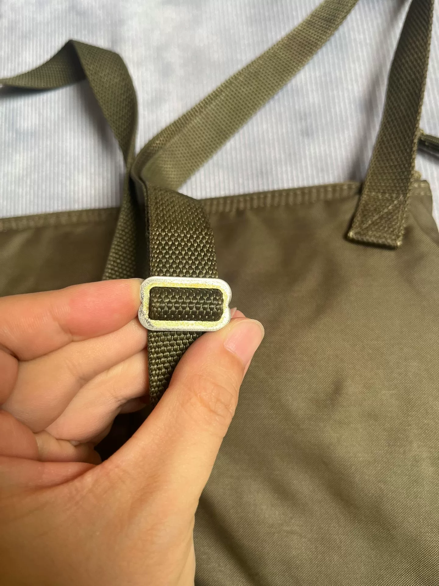 Porter Force Khaki Green Crossbody Bag — label