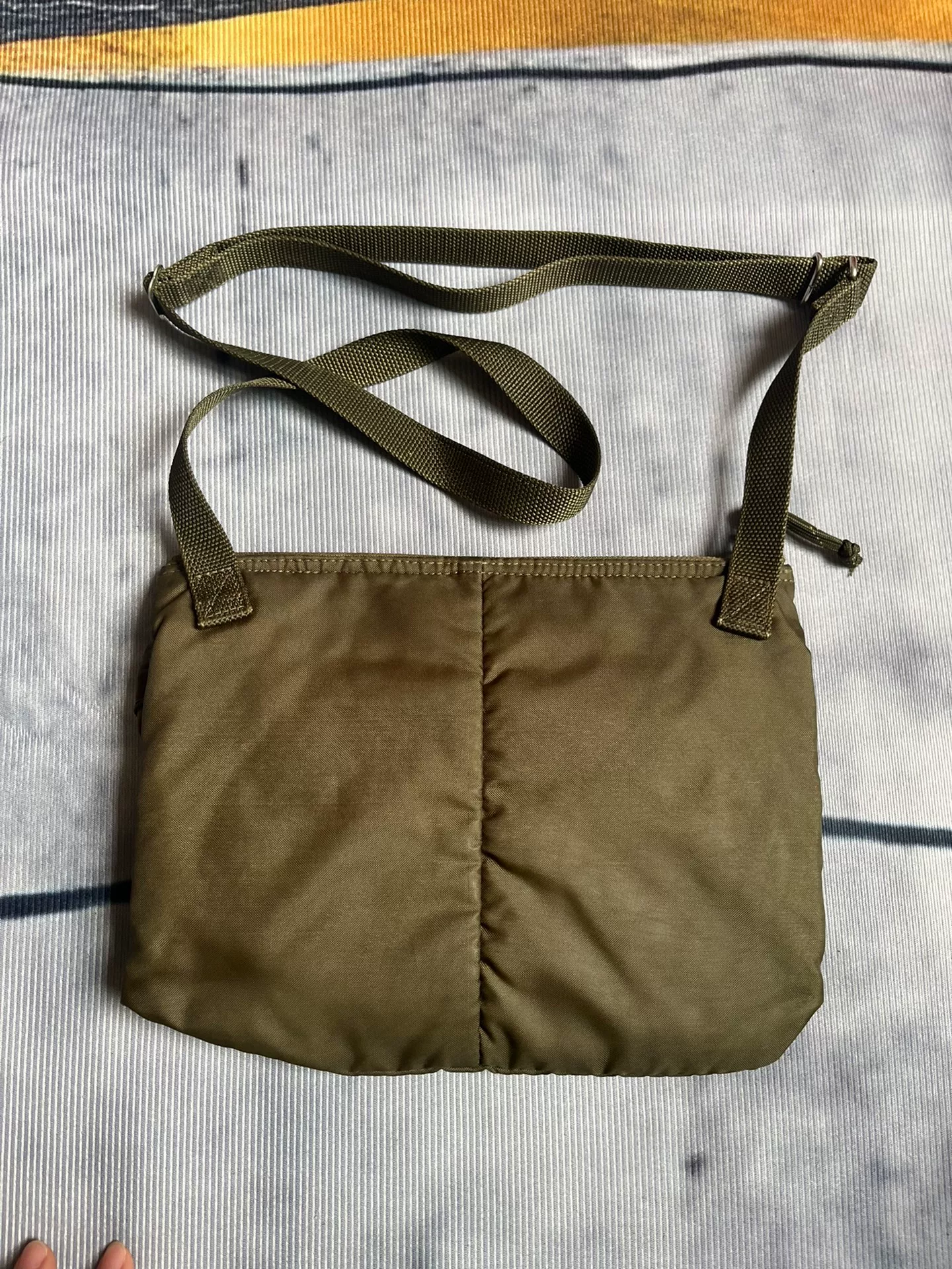 Porter Force Khaki Green Crossbody Bag — back