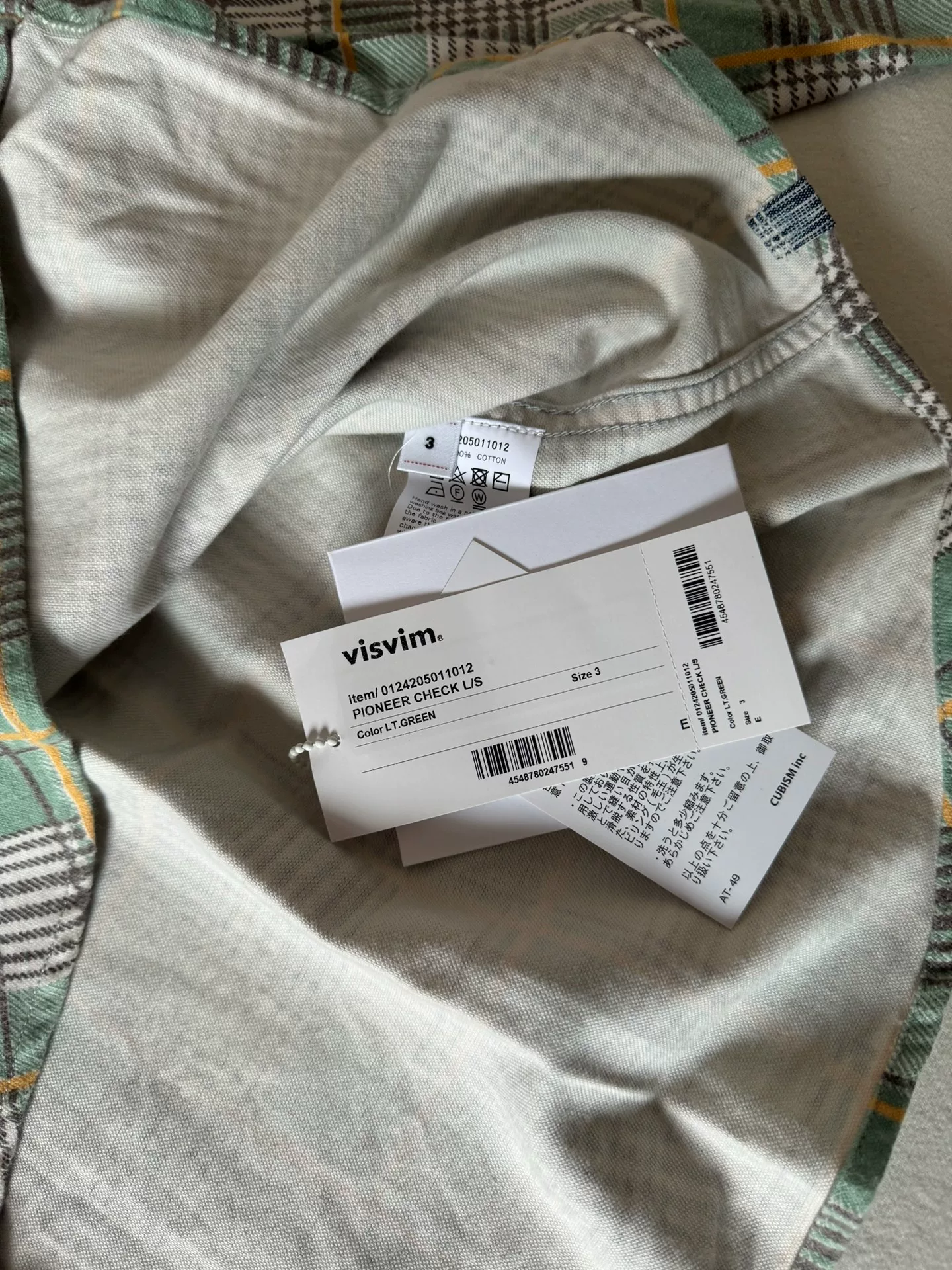 VISVIM 24aw PIONEER CHECK L/S — label