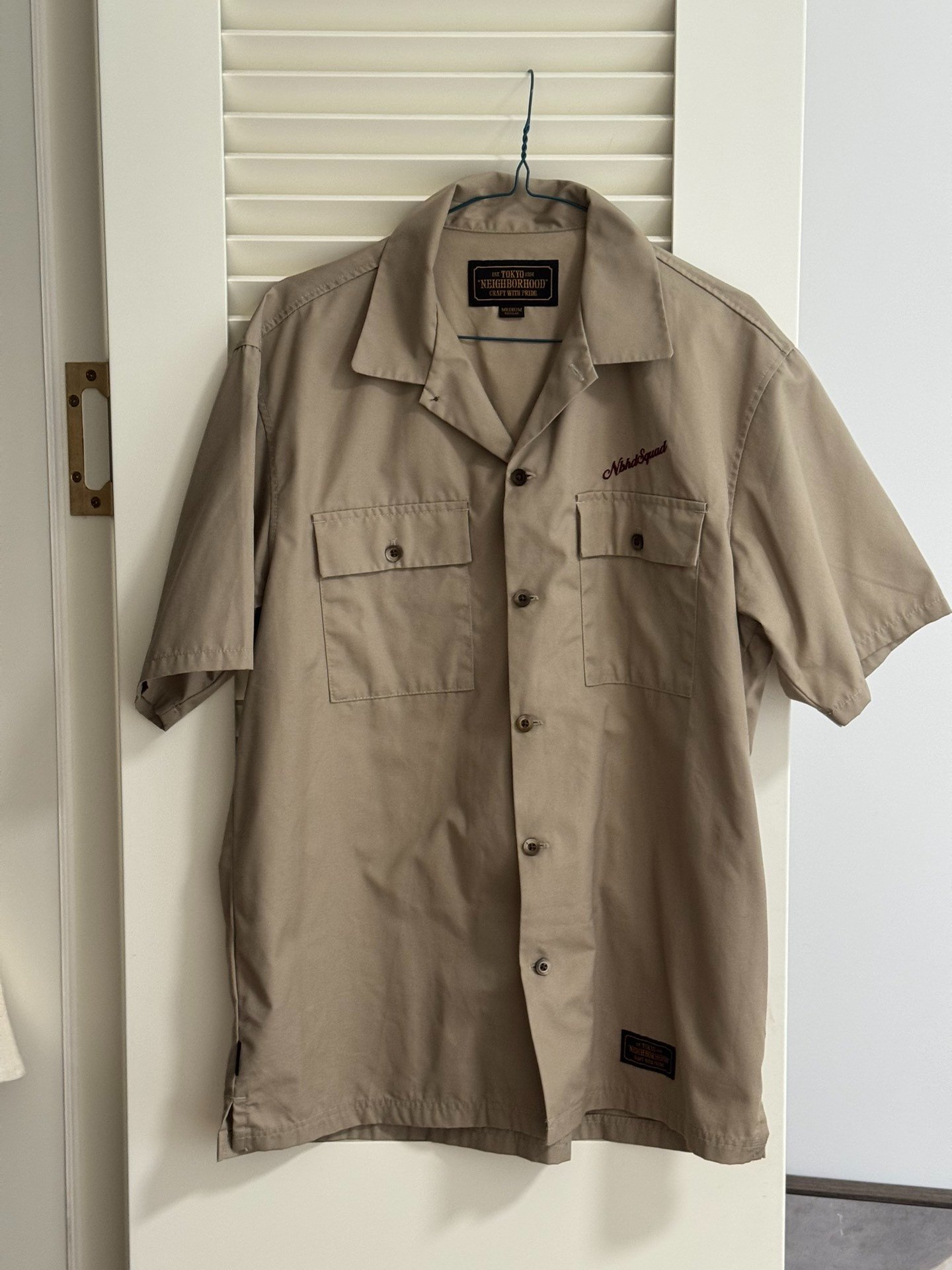 NEIGHBORHOOD Beige Short-Sleeve Work Shirt — detail
