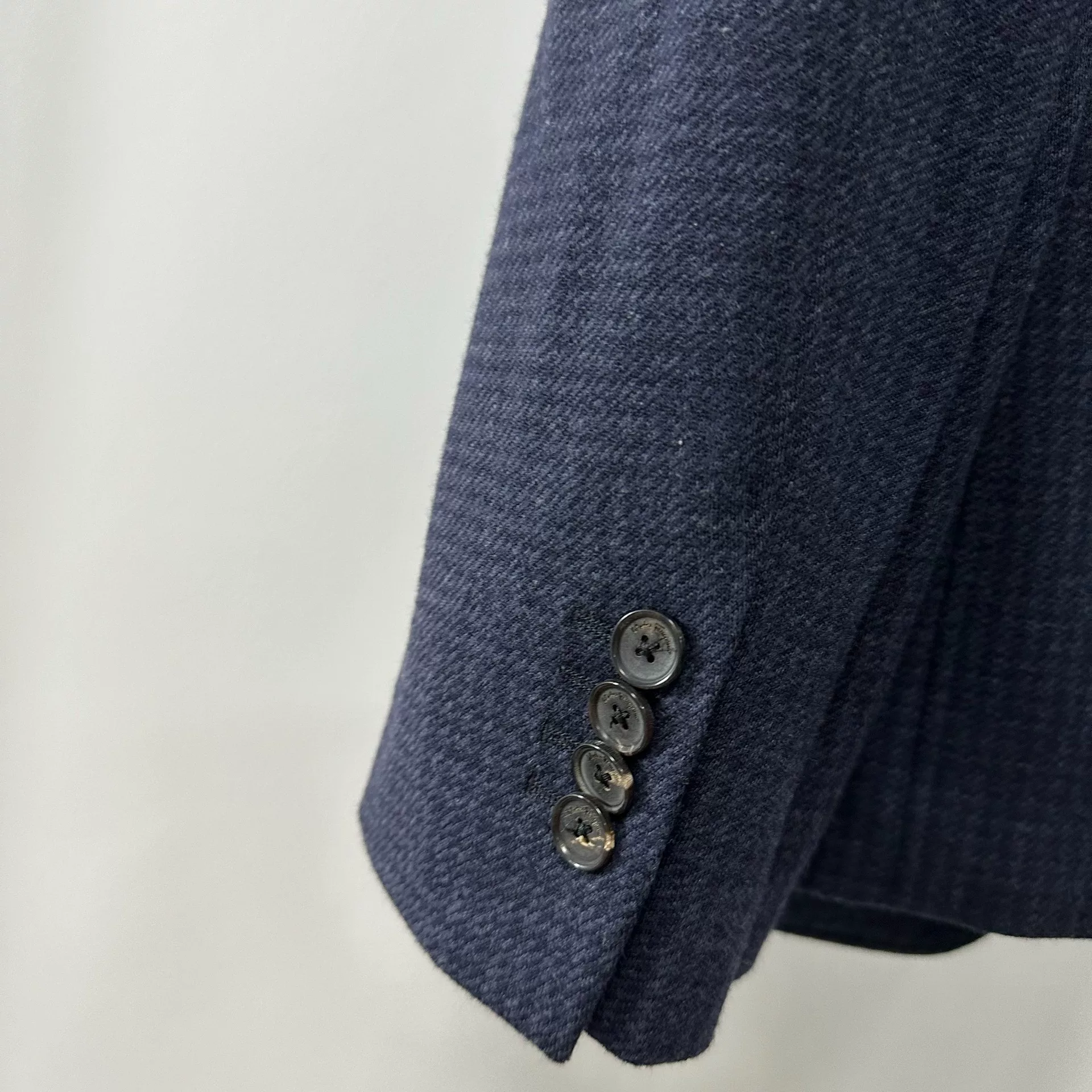 Salvatore Ferragamo Dark Blue Woven Suit Jacket — detail