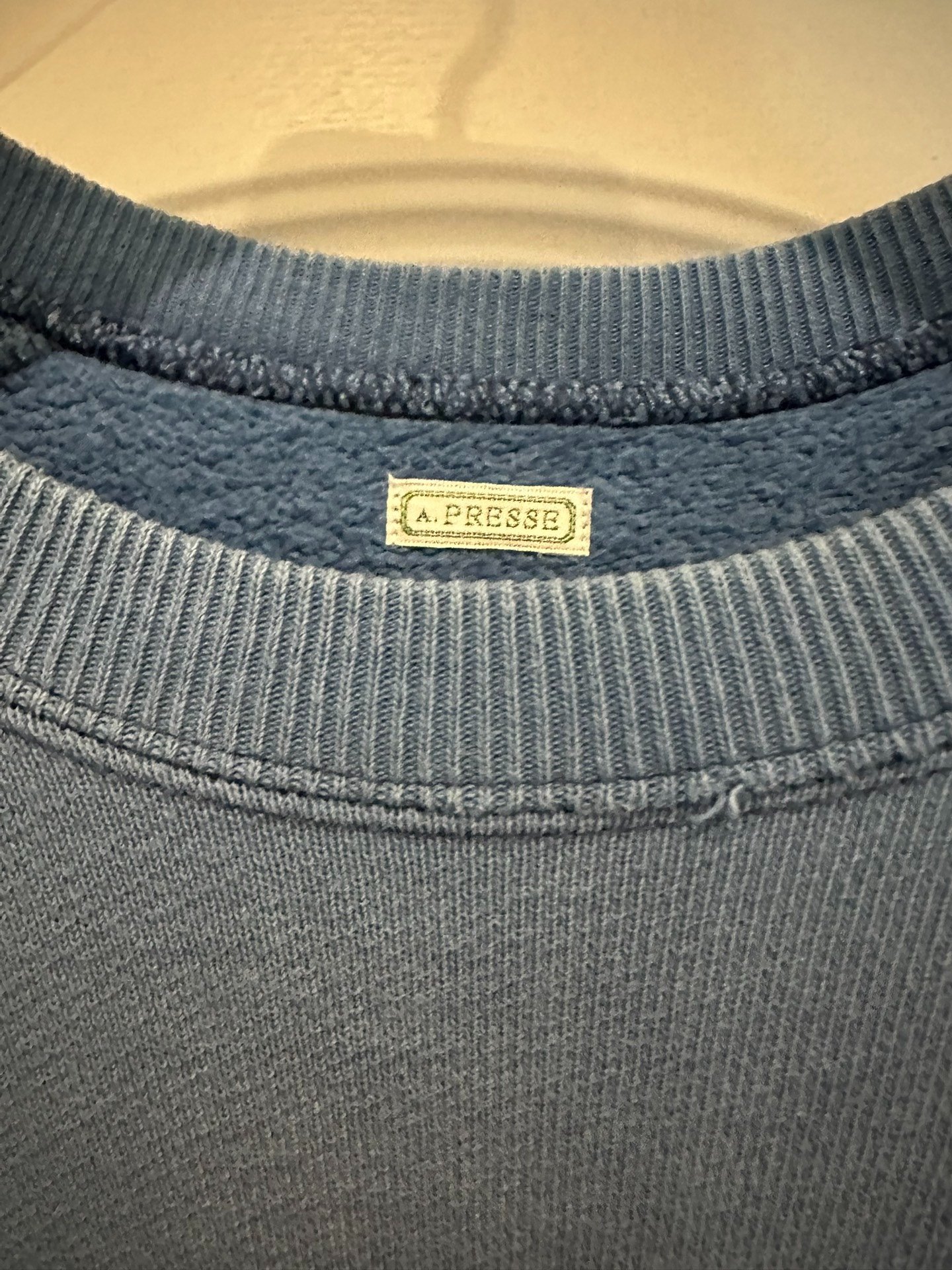 A.presse Vintage Washed Sweatshirt — label