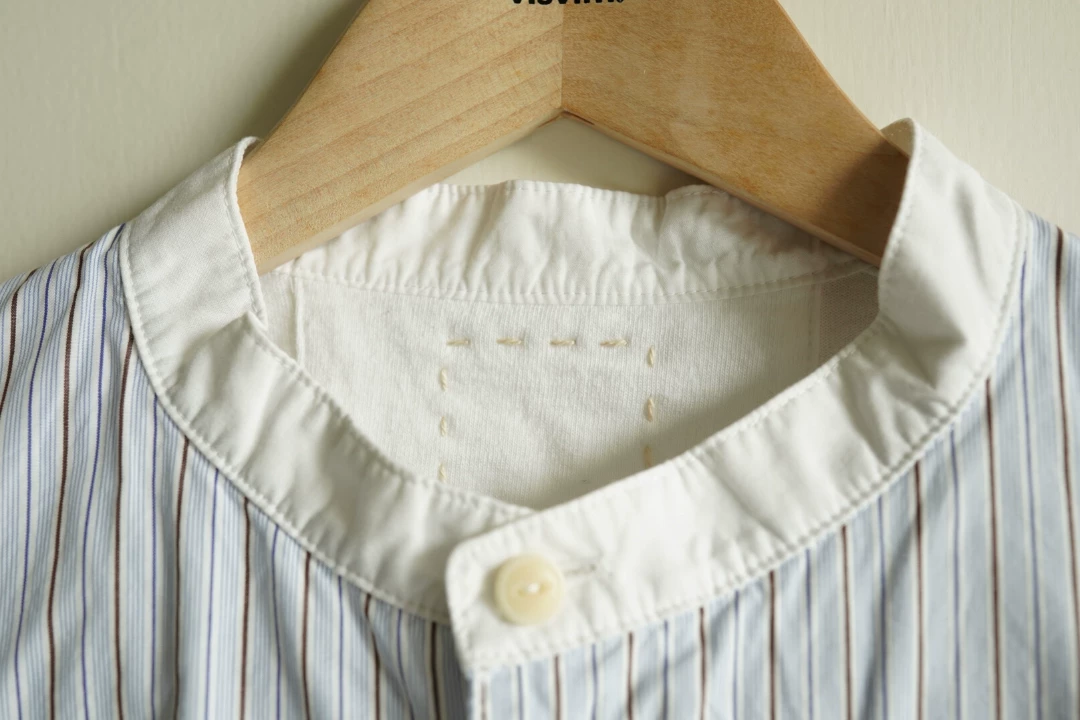 visvim Marcella Kurta Striped Long-Sleeve Shirt — front
