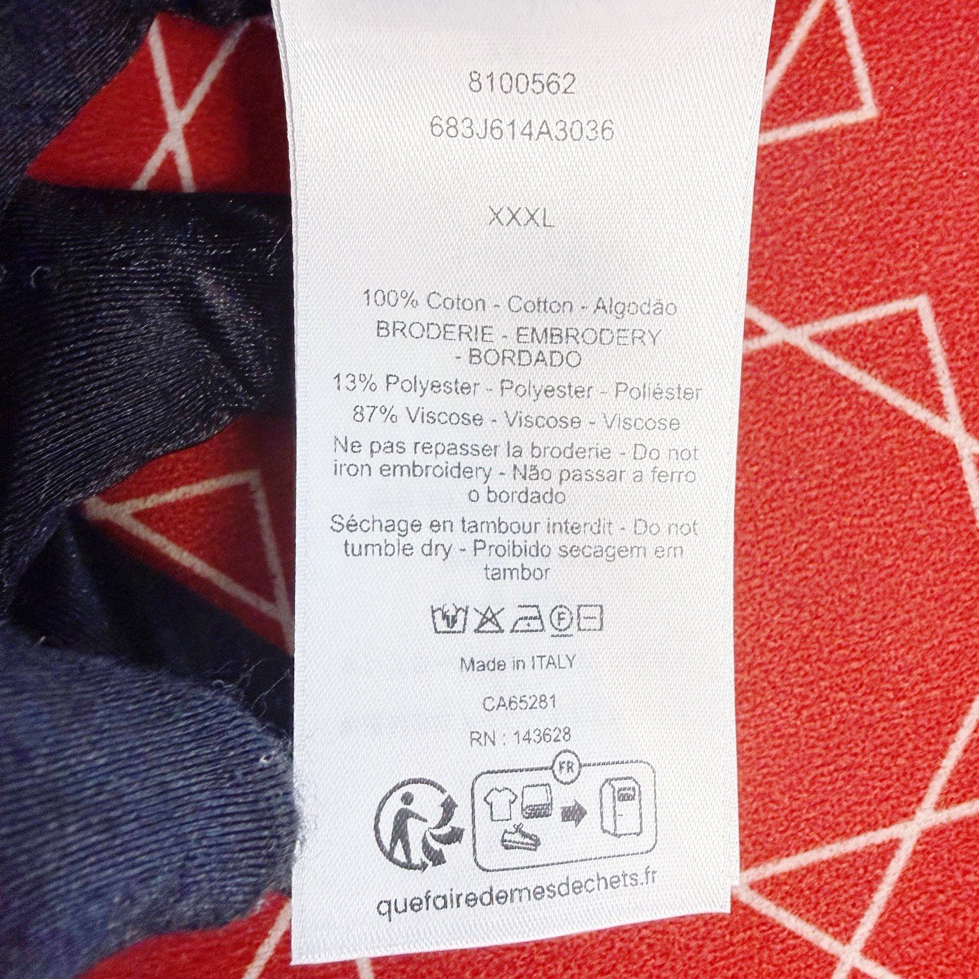 Dior 2026 Four-Leaf Clover Logo Black T-Shirt — label