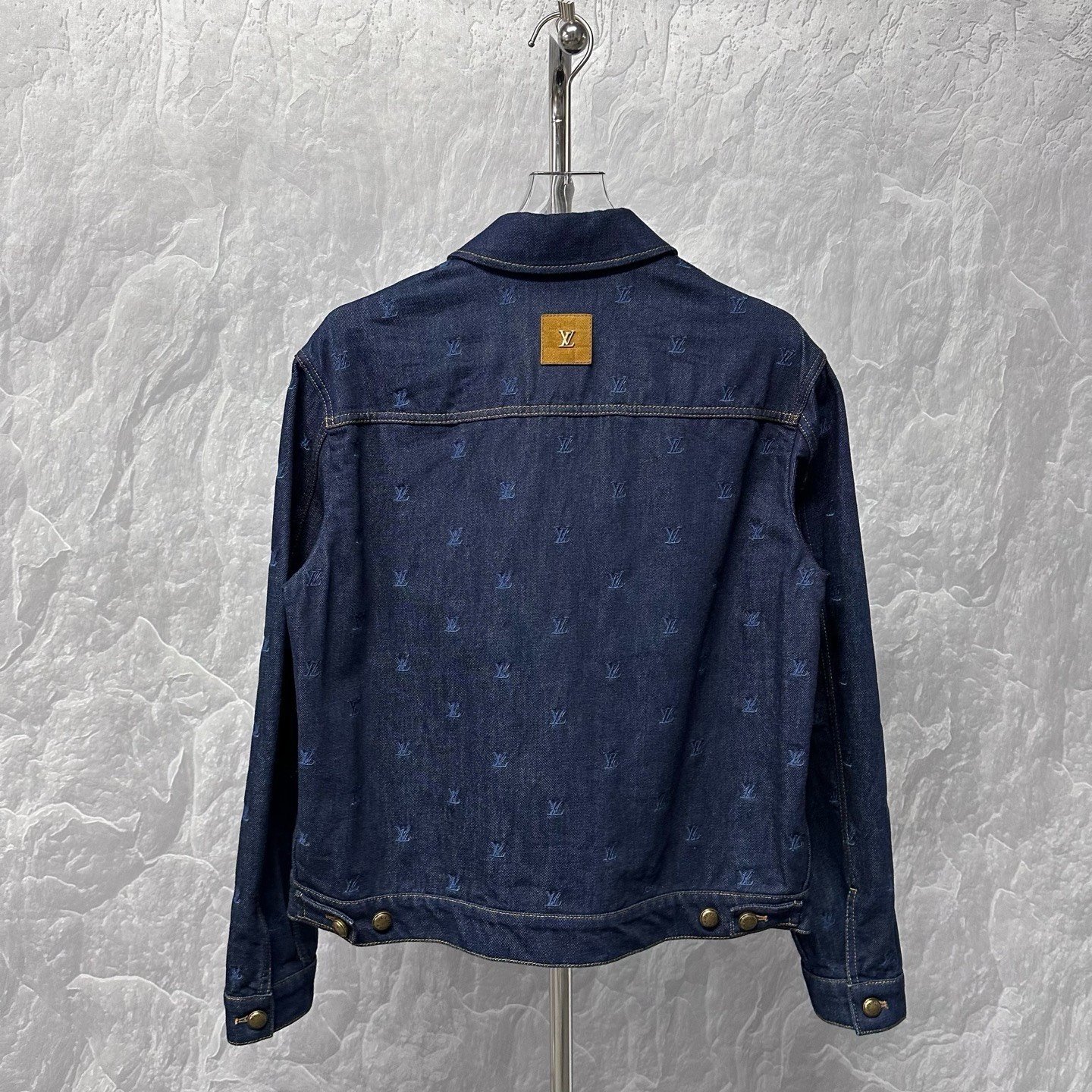 Louis Vuitton All-Over Embroidered Denim Jacket — back