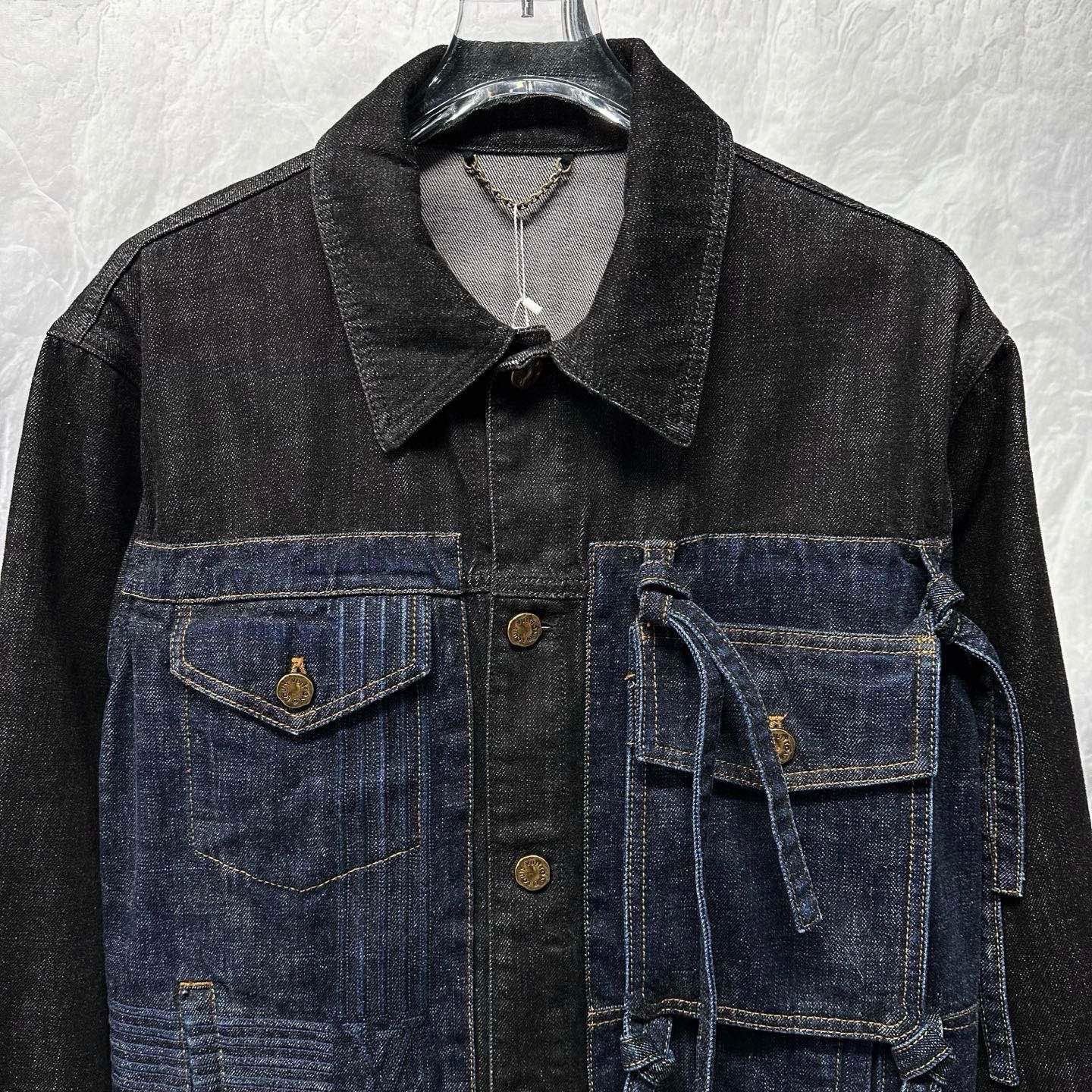Louis Vuitton Bow Color Block Denim Jacket — front