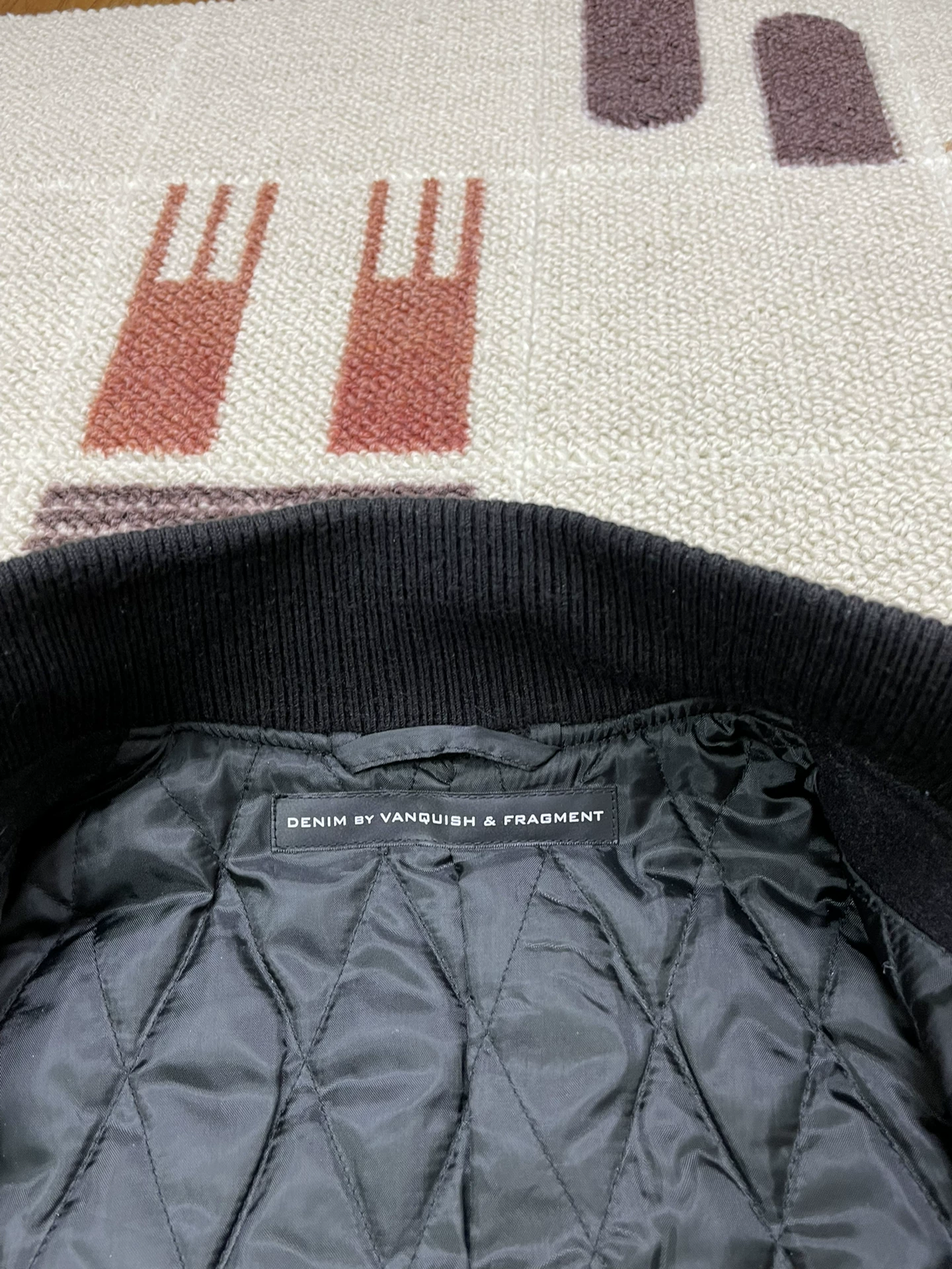 Denim by Vanquish Fragment Washed Wool Jacket — label