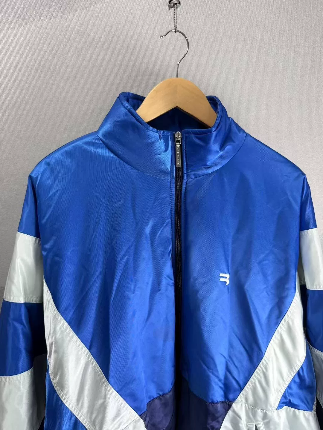 Balenciaga Blue White Double Hook Padded Jacket — front