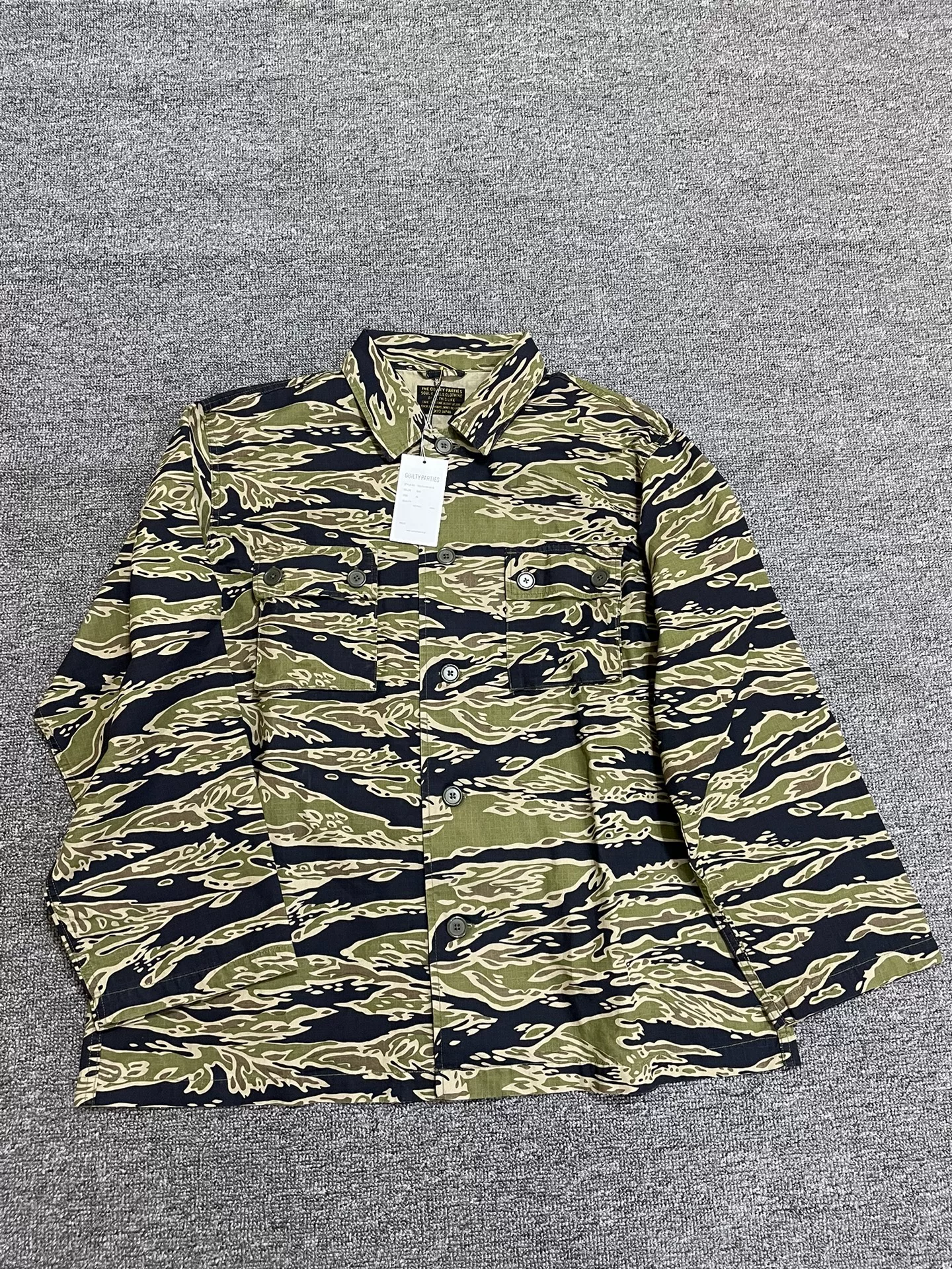 Wacko Maria Camouflage Tiger Head Jacket — label