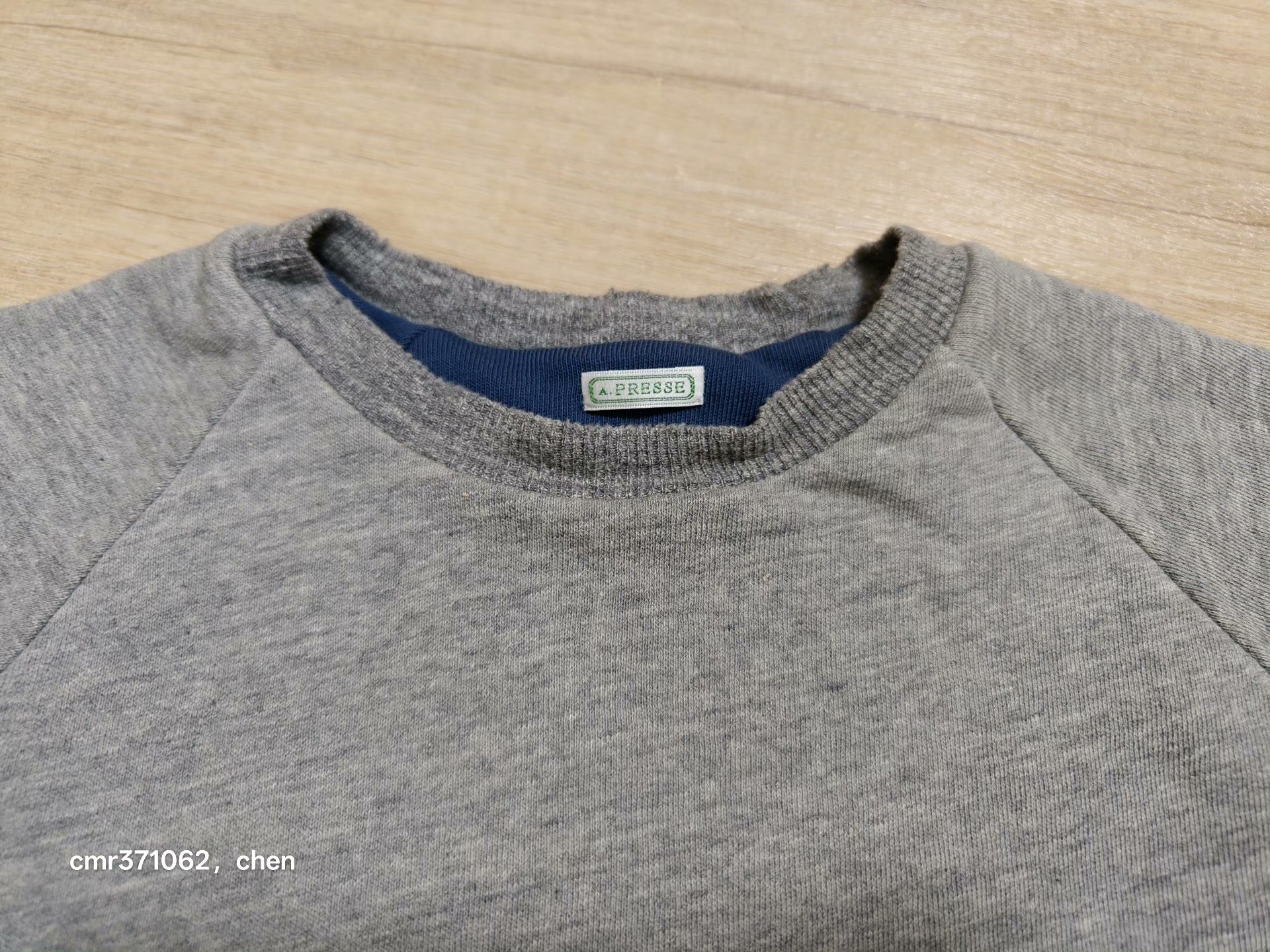 A.PRESSE 26SS Vintage Reversible Sweatshirt — front