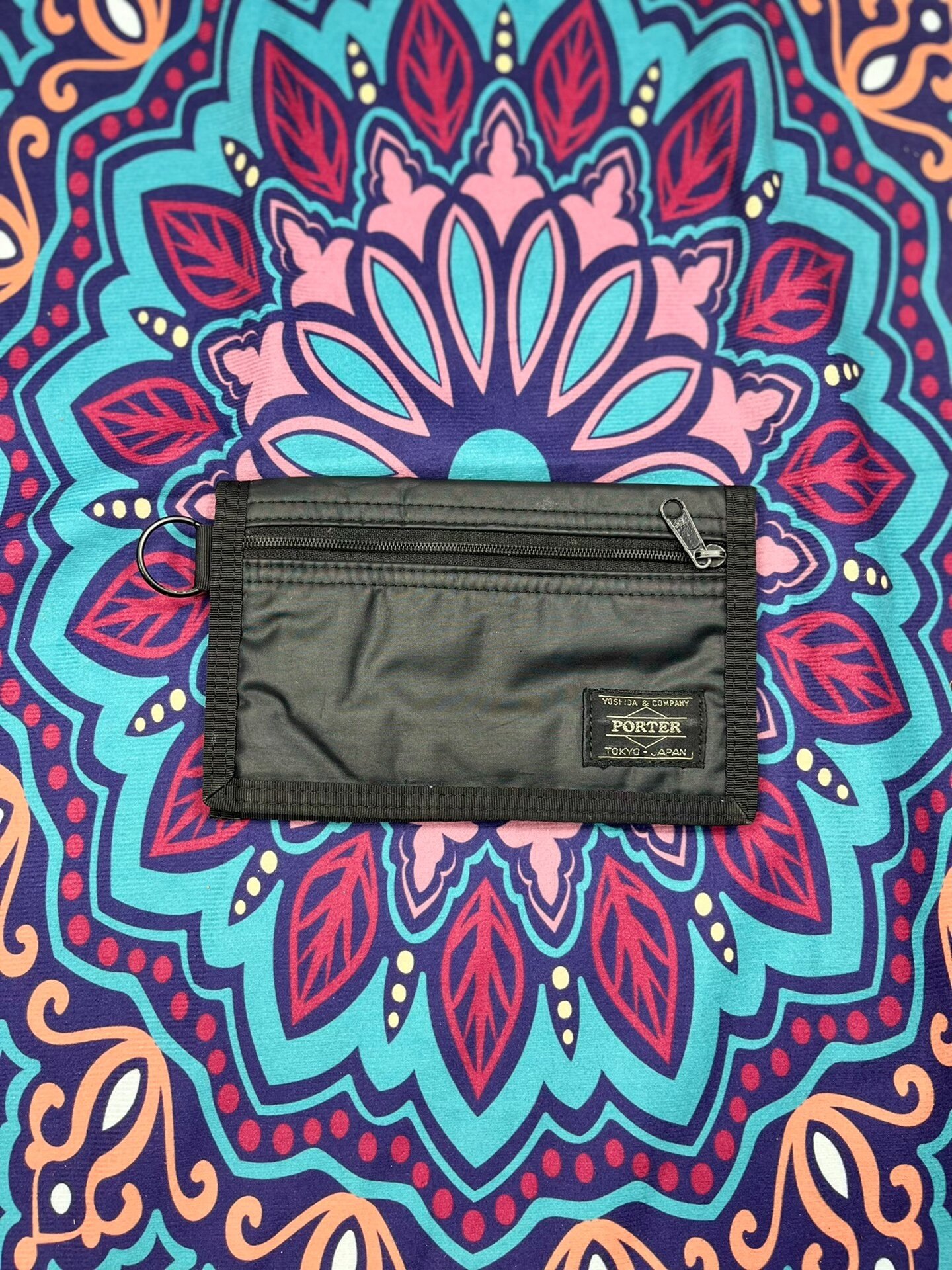 Black Porter Two-Fold Long Wallet