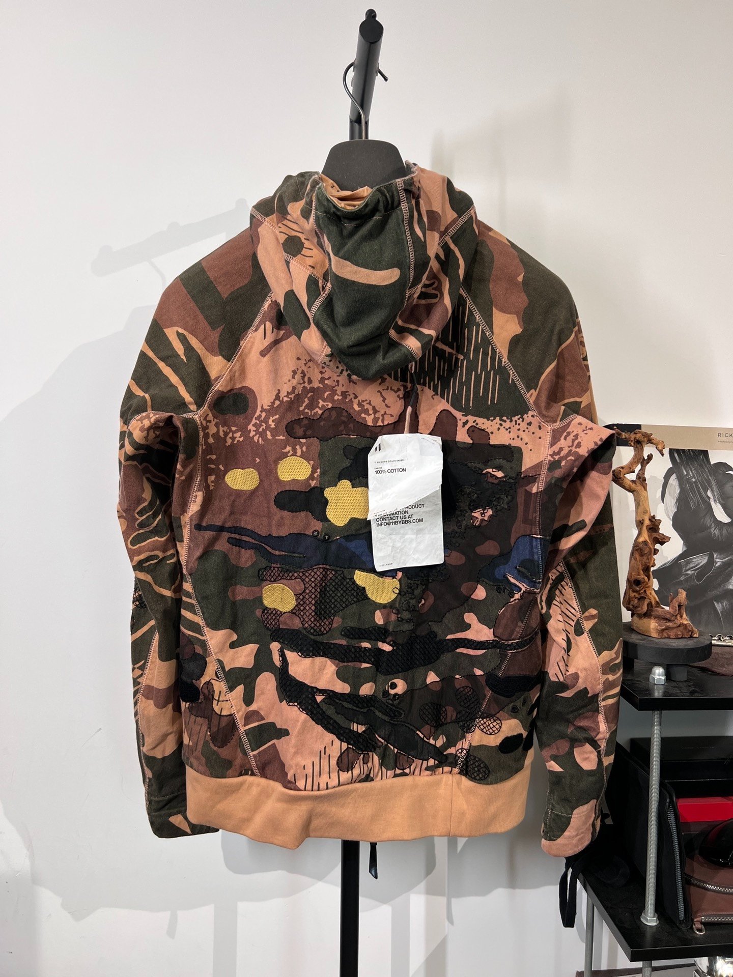 Boris Bidjan Saberi Camo Hooded Zip Jacket — front
