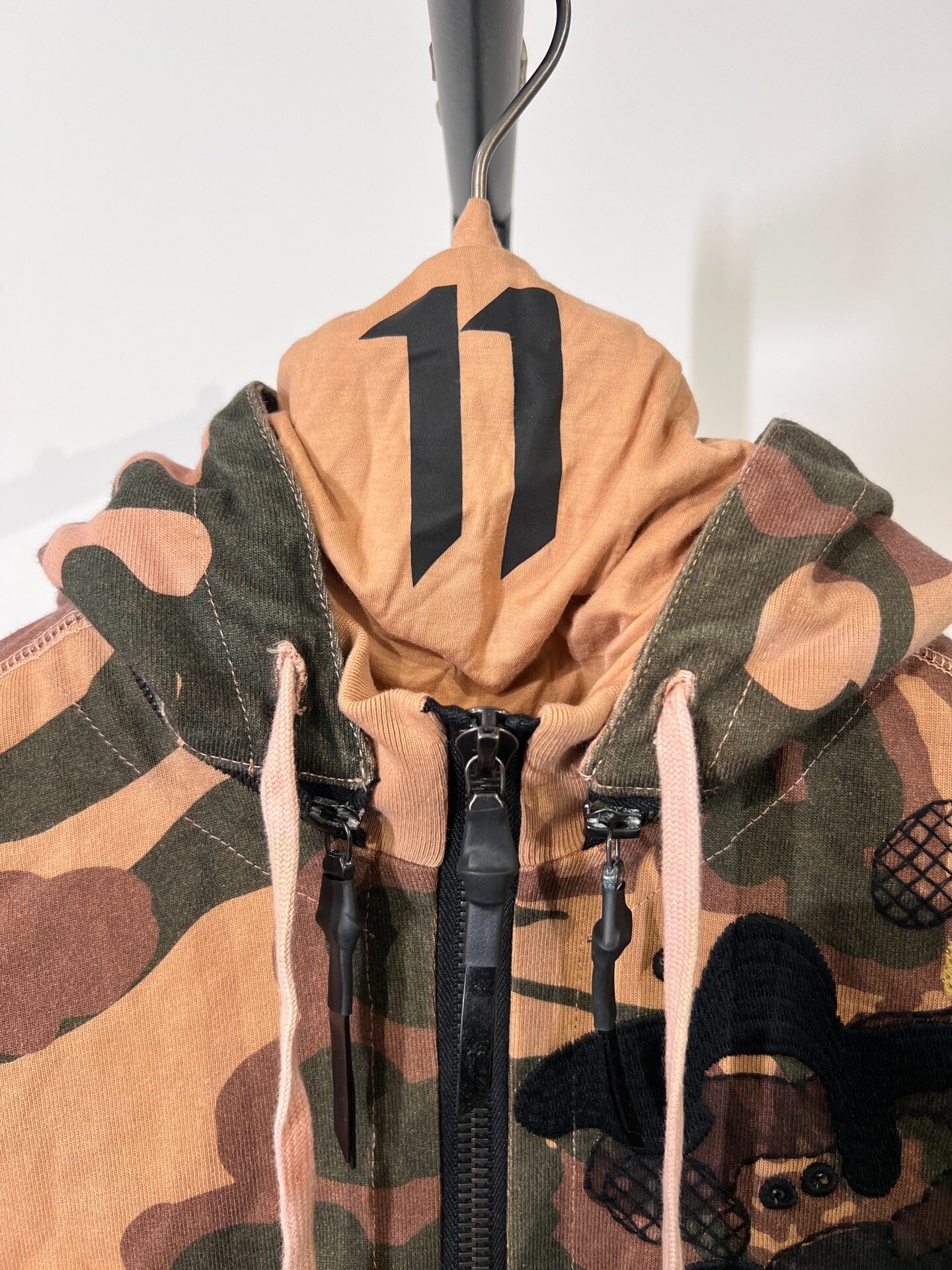 Boris Bidjan Saberi Camo Hooded Zip Jacket — back