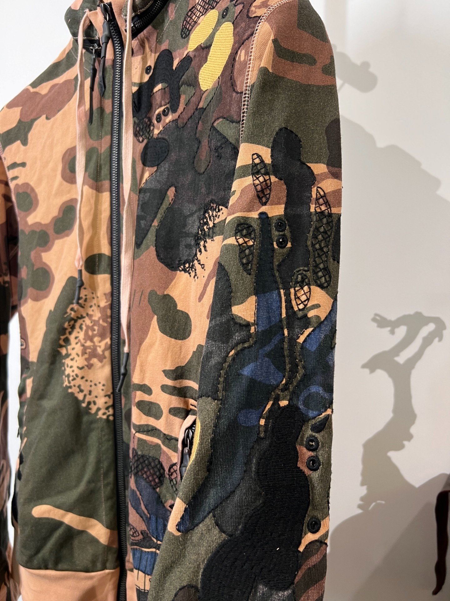 Boris Bidjan Saberi Camo Hooded Zip Jacket — label