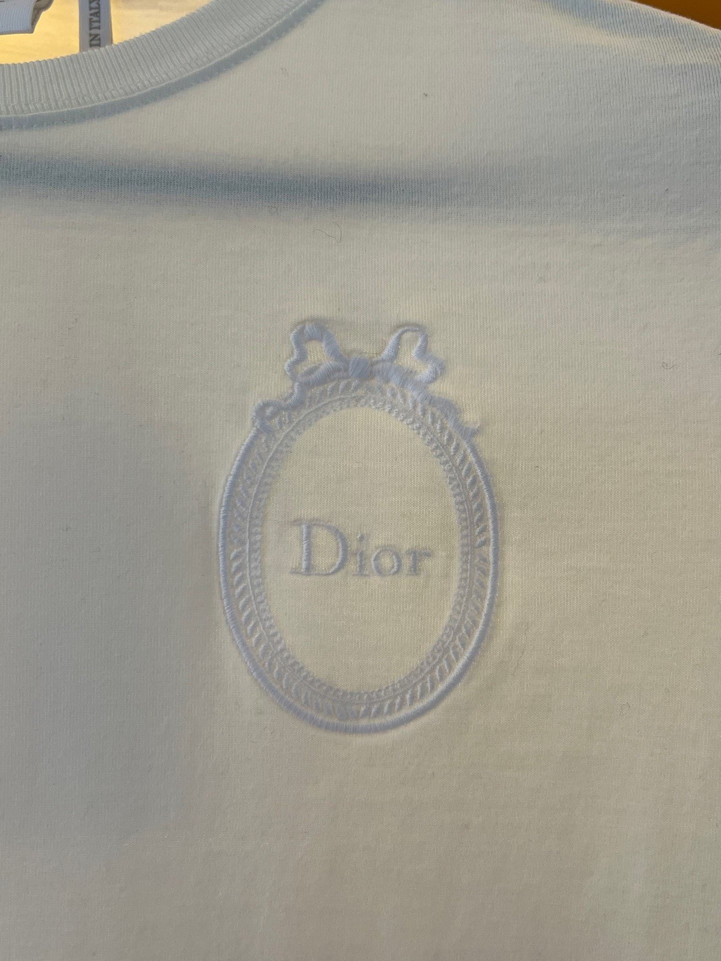 Dior Mirror Embroidery Logo Short Sleeve — detail