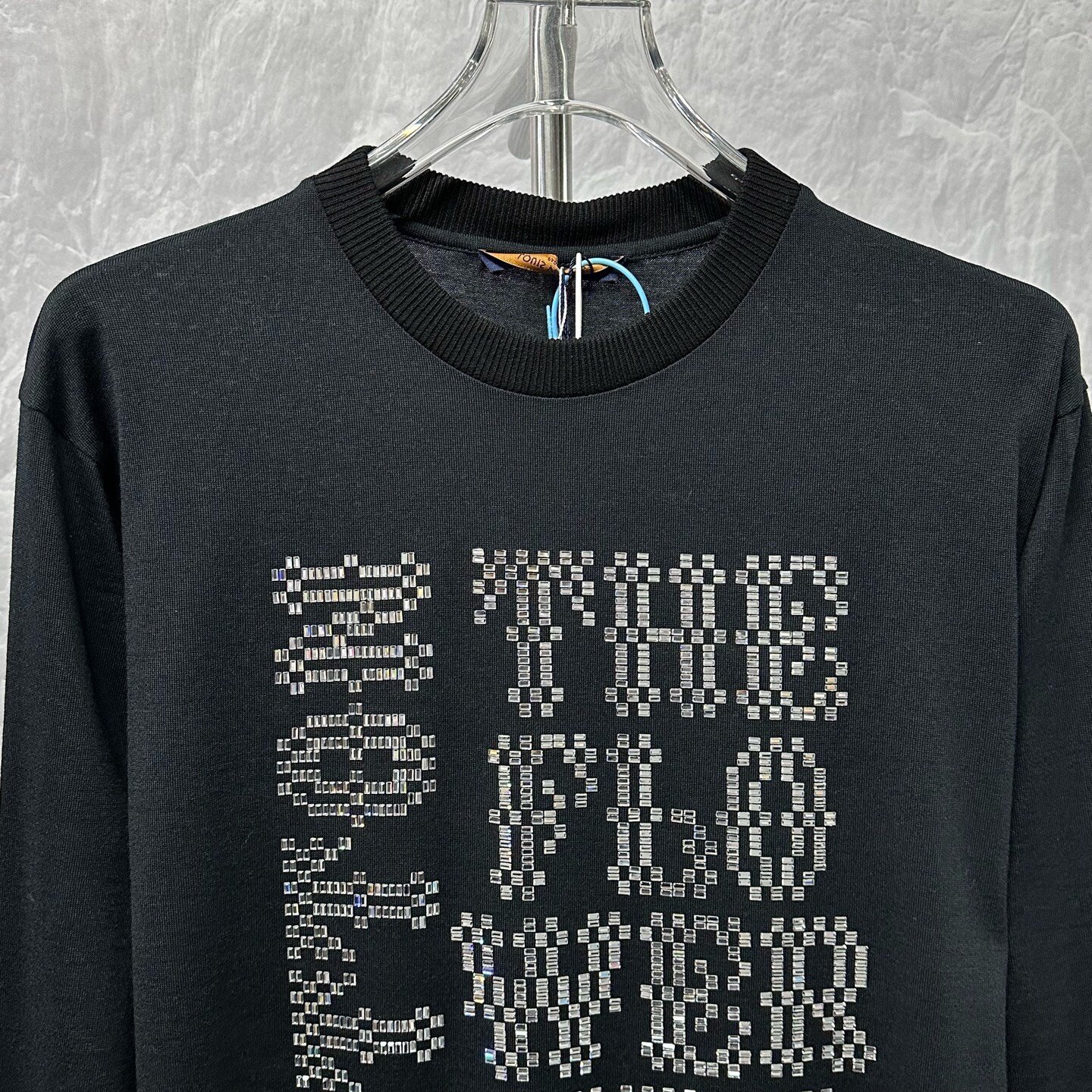 Louis Vuitton SS24 Crystal Logo Long-Sleeve T-Shirt — front