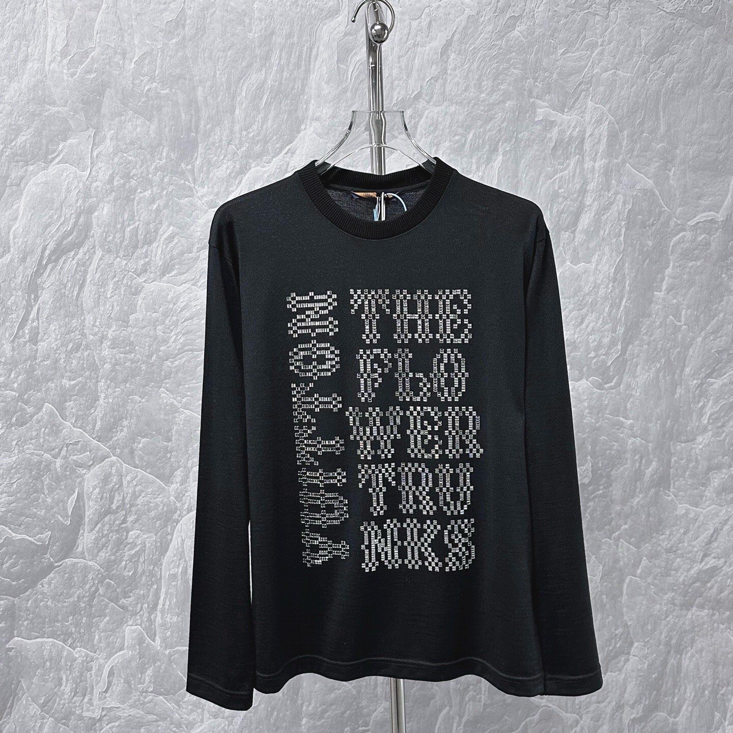 Louis Vuitton SS24 Crystal Logo Long-Sleeve T-Shirt