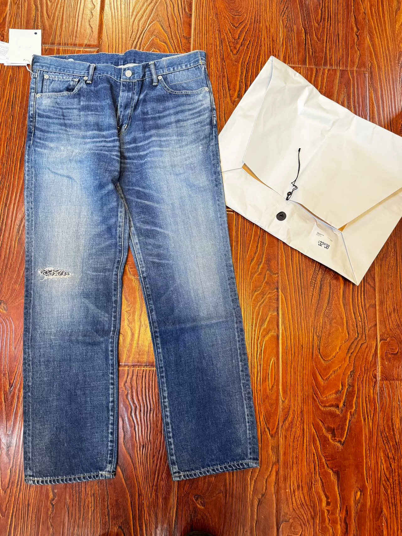 Visvim d10 Blue Distressed Straight Jeans