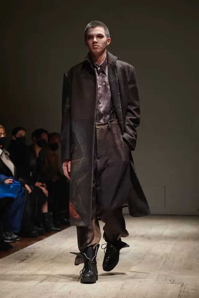 Yohji Yamamoto 22AW Beksiński Art Coat — back