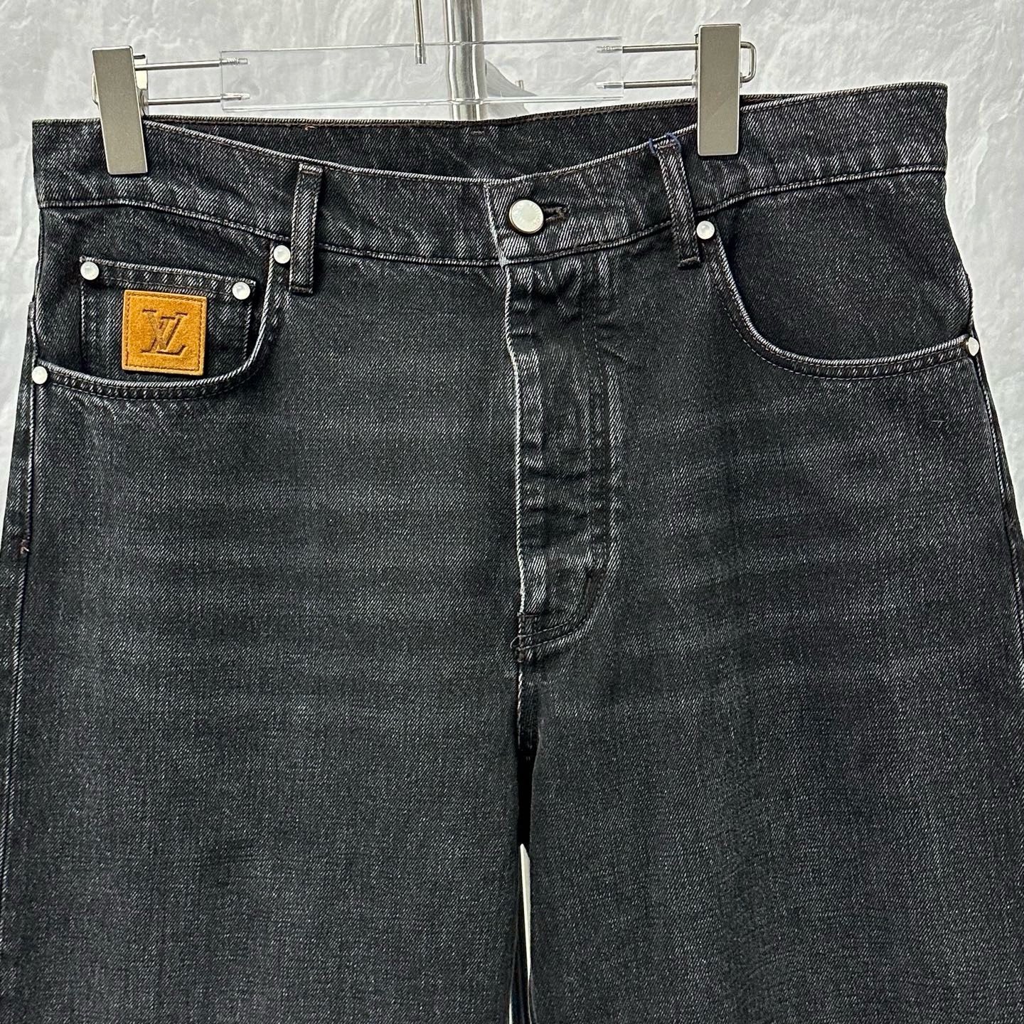 Louis Vuitton SS26 Embroidered Logo Denim Pants — front