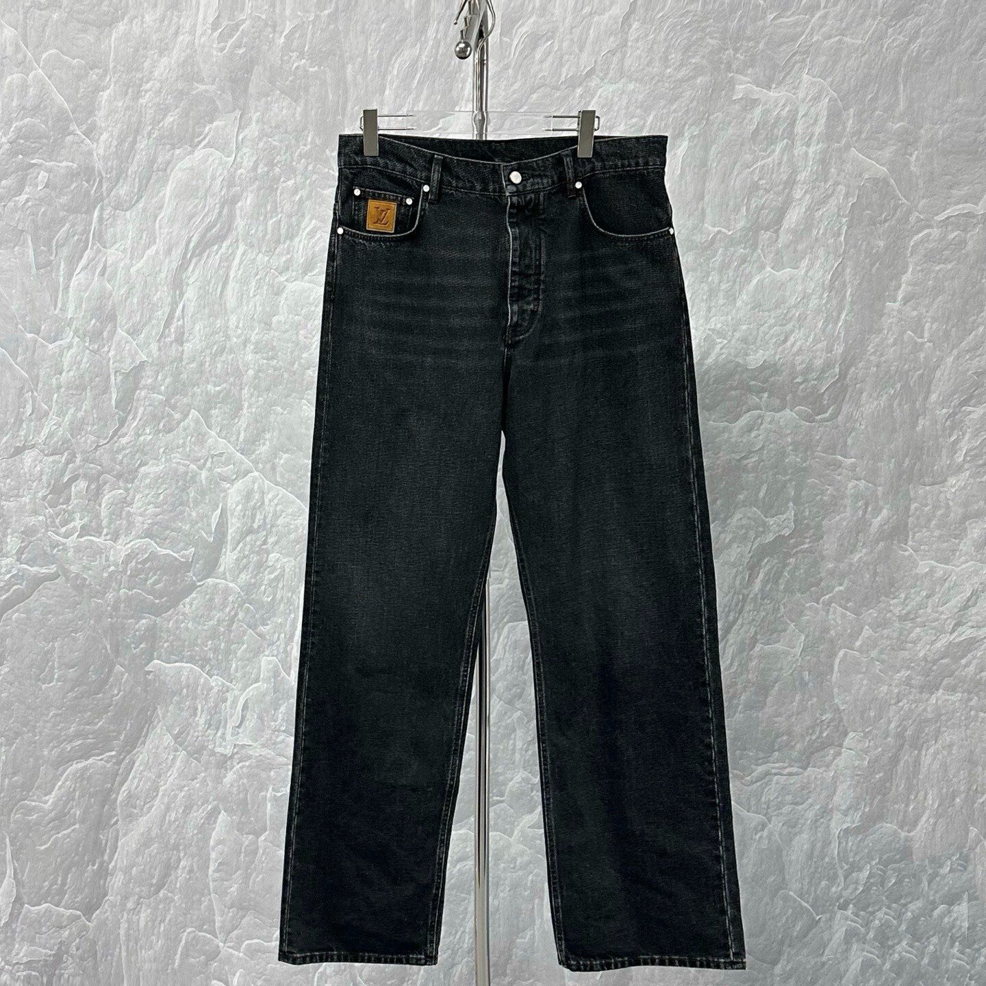 Louis Vuitton SS26 Embroidered Logo Denim Pants