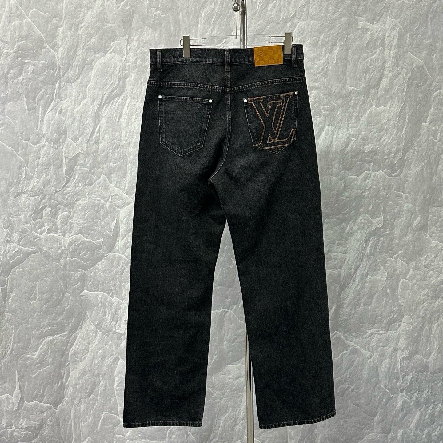Louis Vuitton SS26 Embroidered Logo Denim Pants — back