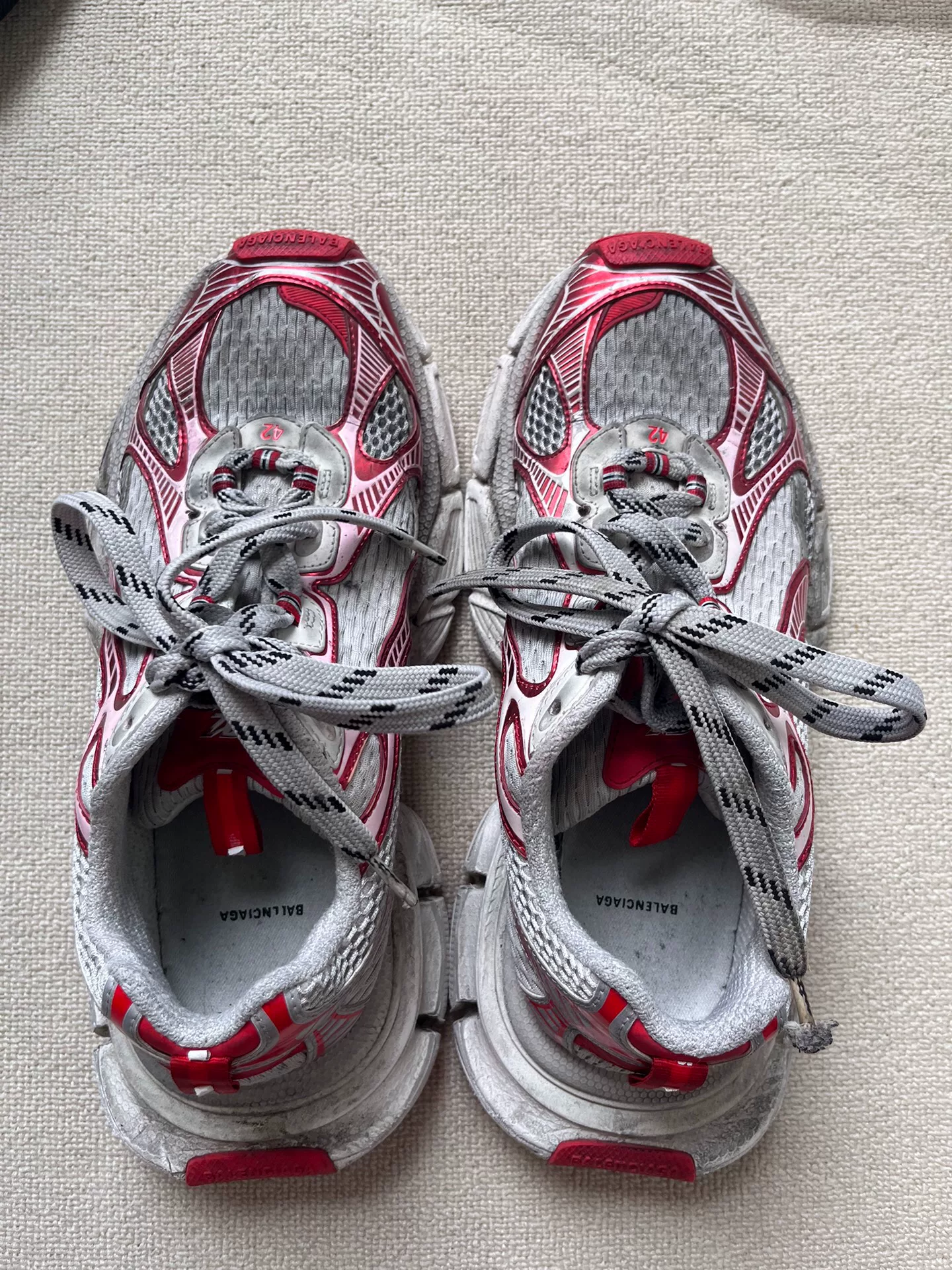 Balenciaga Distressed Low-Top Mesh Dad Shoes — detail