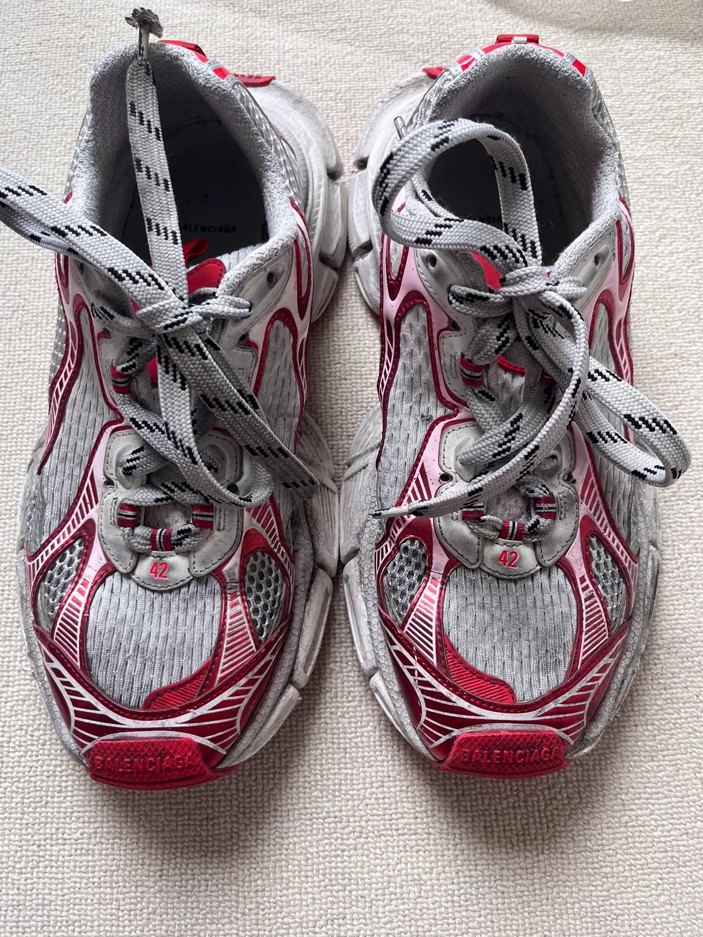 Balenciaga Distressed Low-Top Mesh Dad Shoes — back
