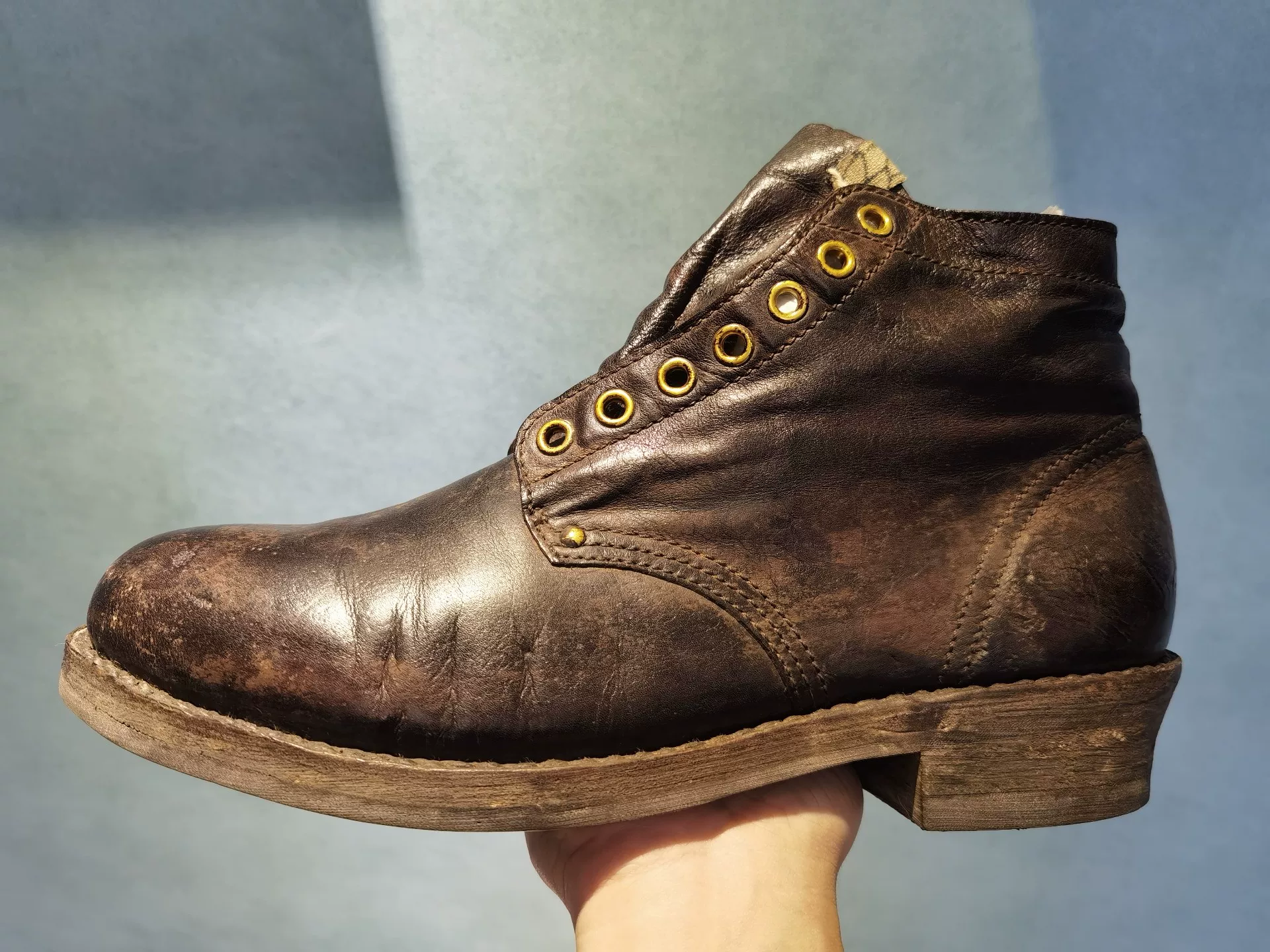 VISVIM ICT BRIGADIER 7-Eyelet Boots — front