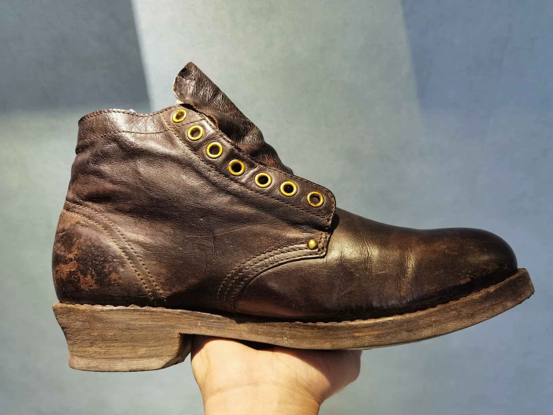 VISVIM ICT BRIGADIER 7-Eyelet Boots — detail