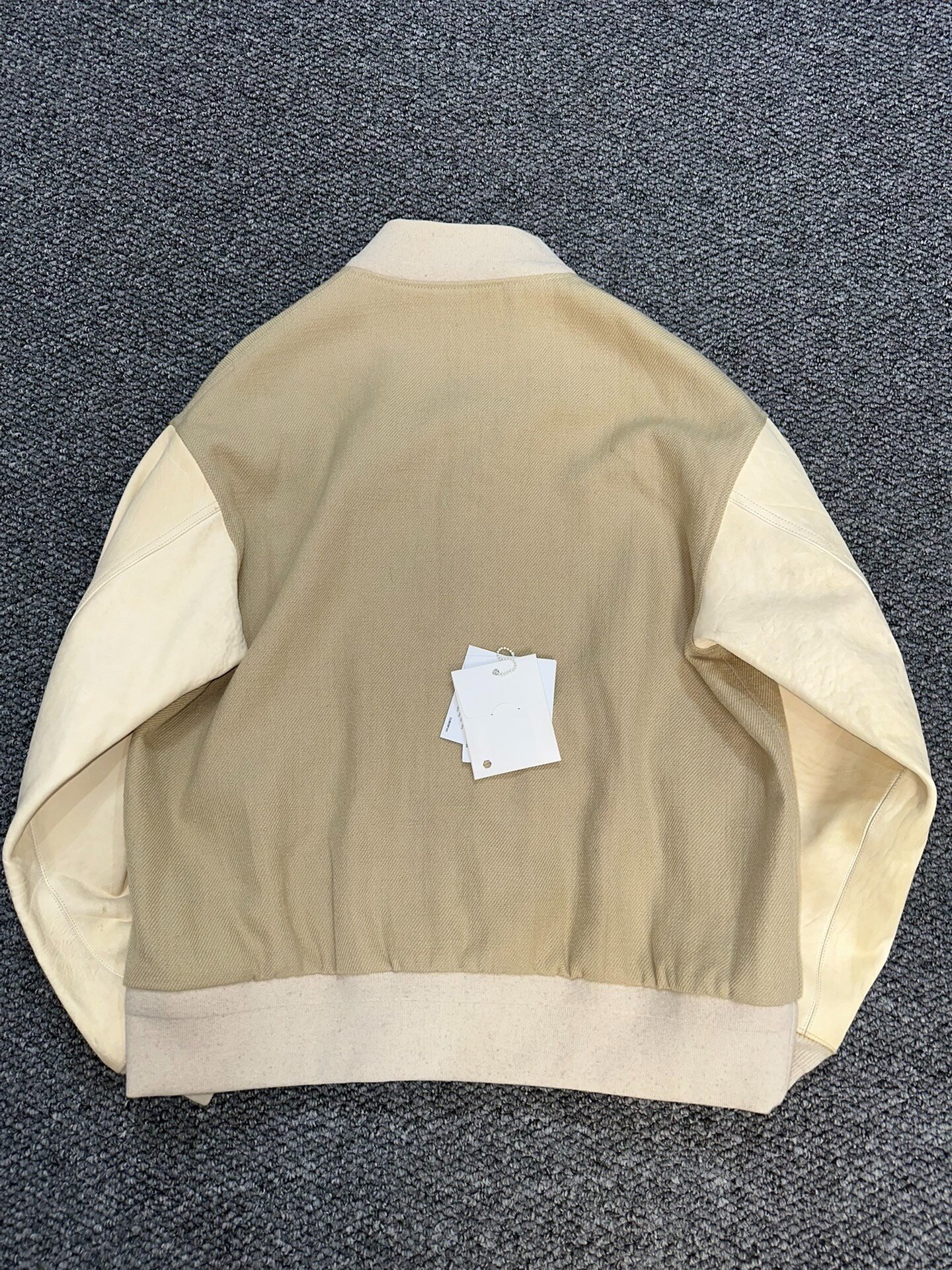 visvim Horse Leather Sleeve Varsity Jacket — detail