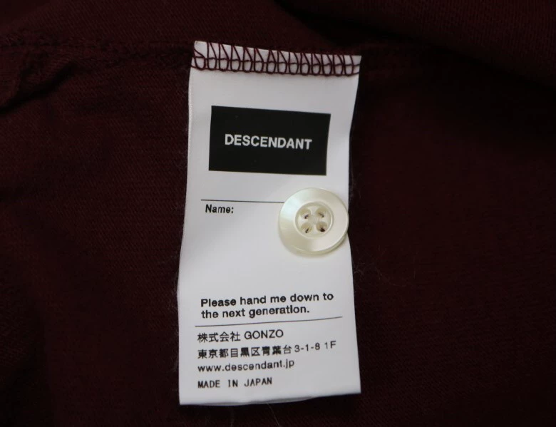 Descendant Puba Long-Sleeve Polo 20SS — label