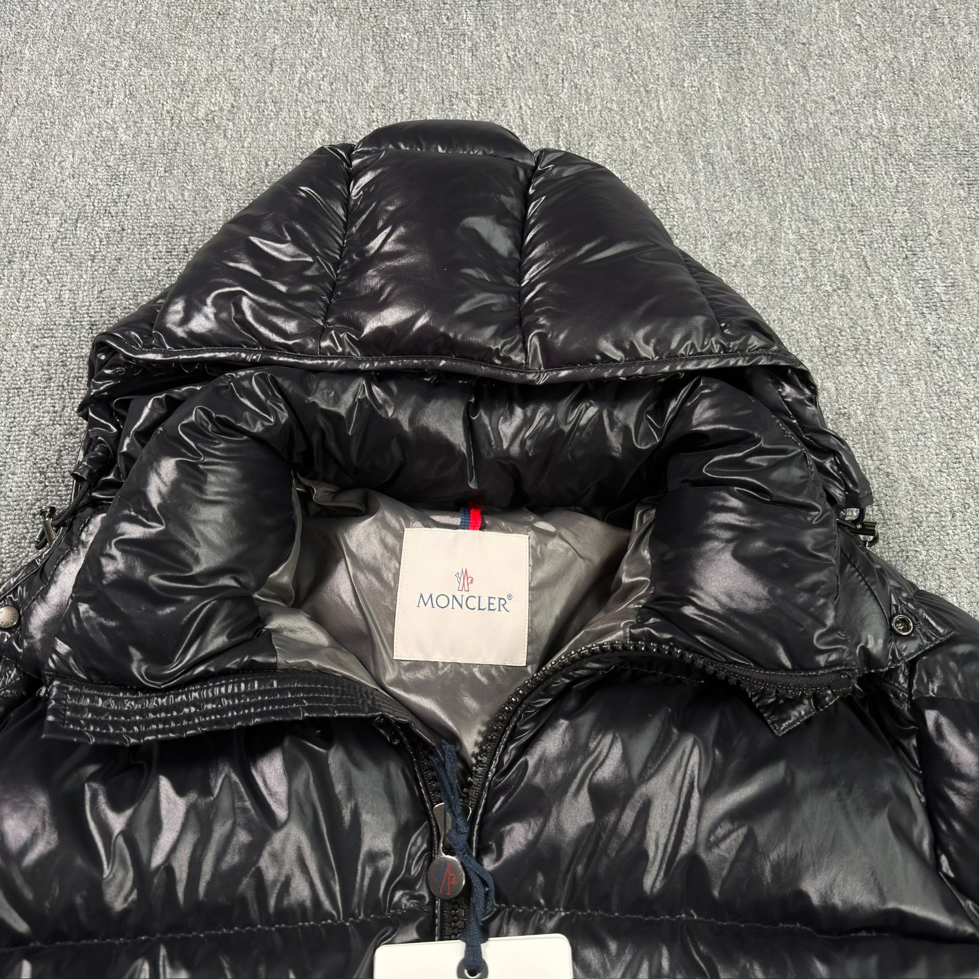 Moncler Maya Black Puffy Down Jacket — detail