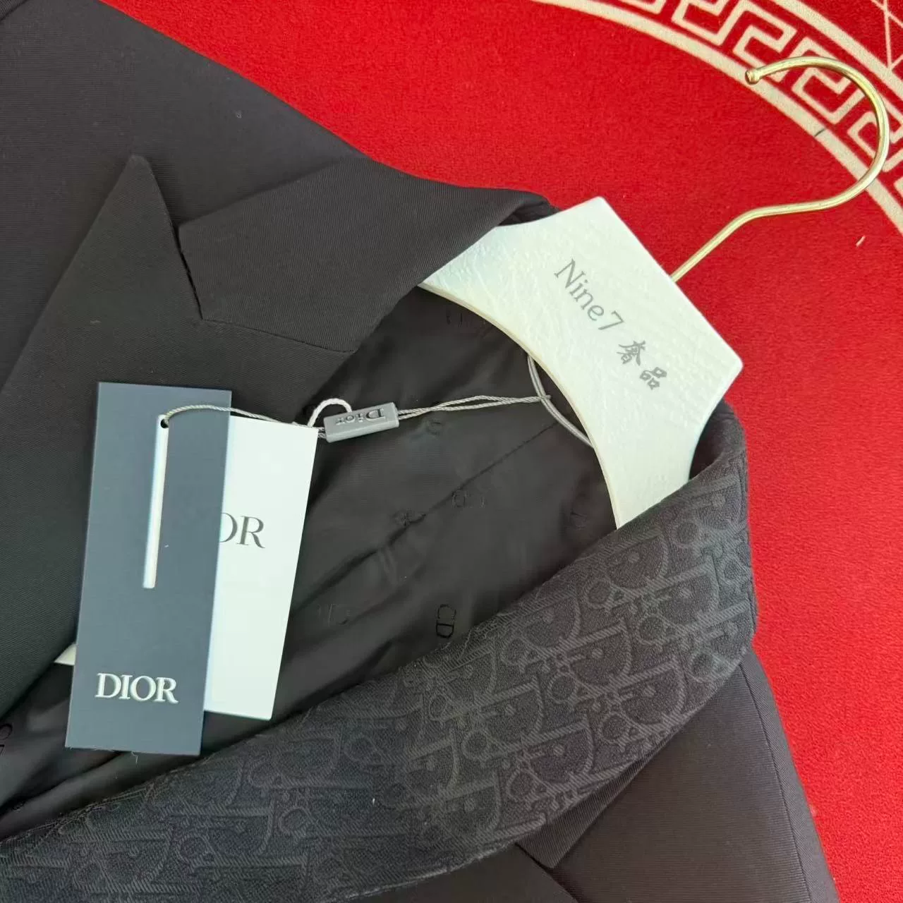 Dior New Double Collar Logo Wool Blazer — detail