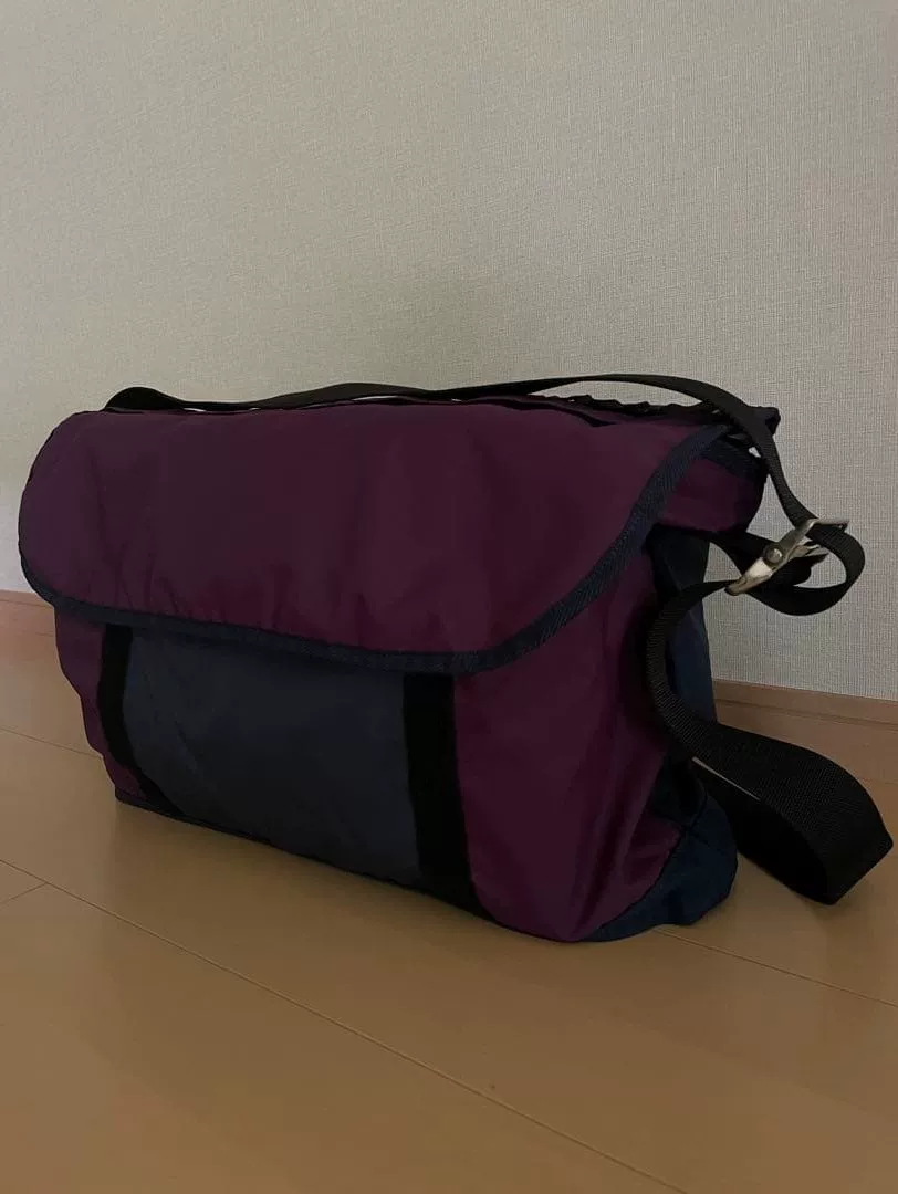 PORTER Purple Navy Color-Block Messenger Bag