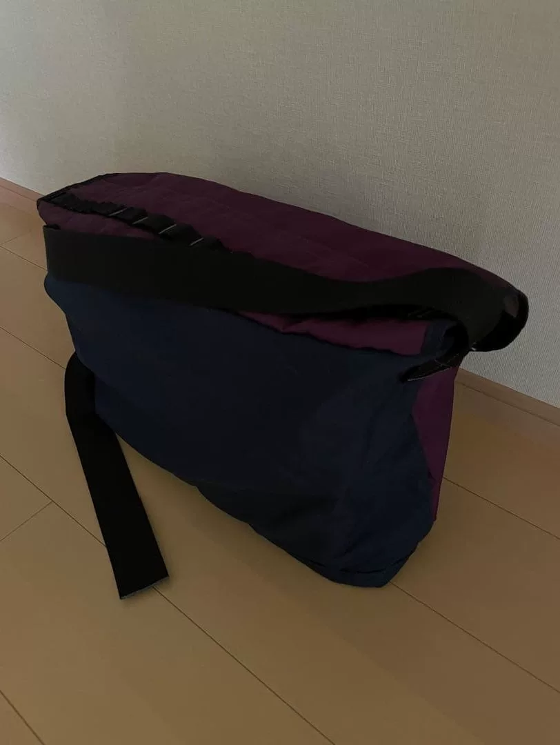 PORTER Purple Navy Color-Block Messenger Bag — detail