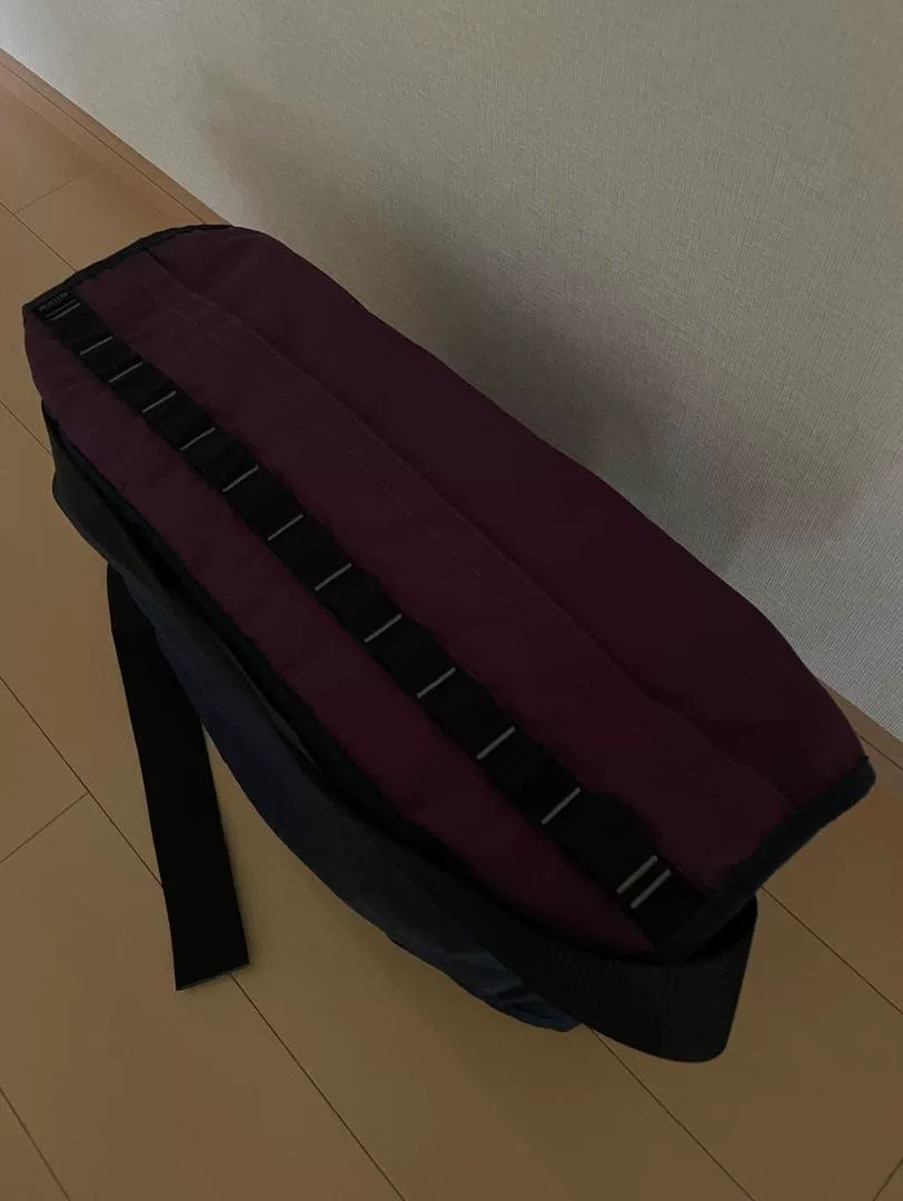 PORTER Purple Navy Color-Block Messenger Bag — back