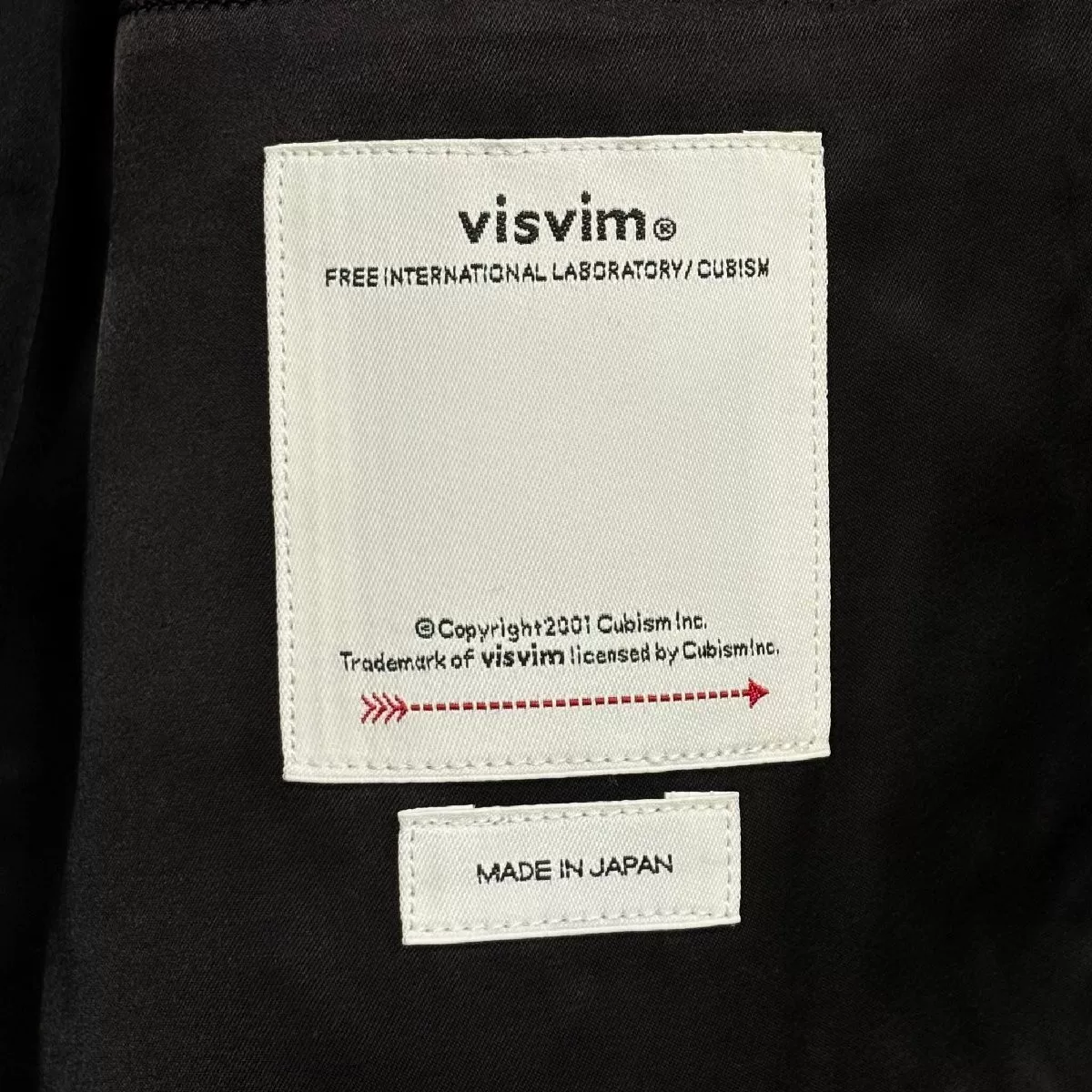 visvim MUFFERAW JKT 23aw CUBISM — label