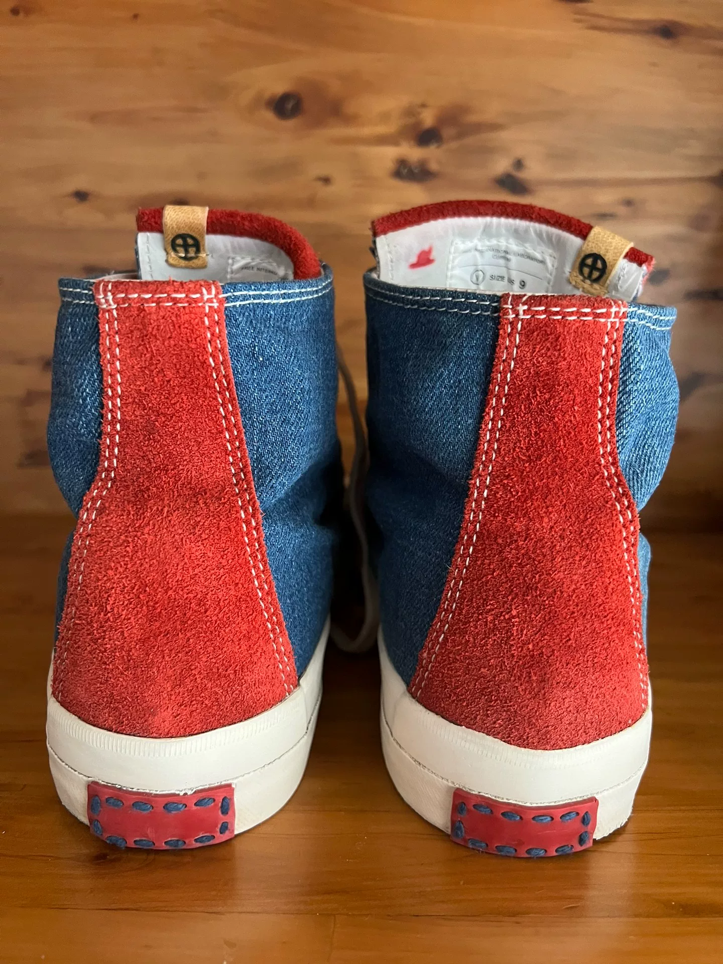 Visvim Denim Red Tail High-Top Sneakers — front