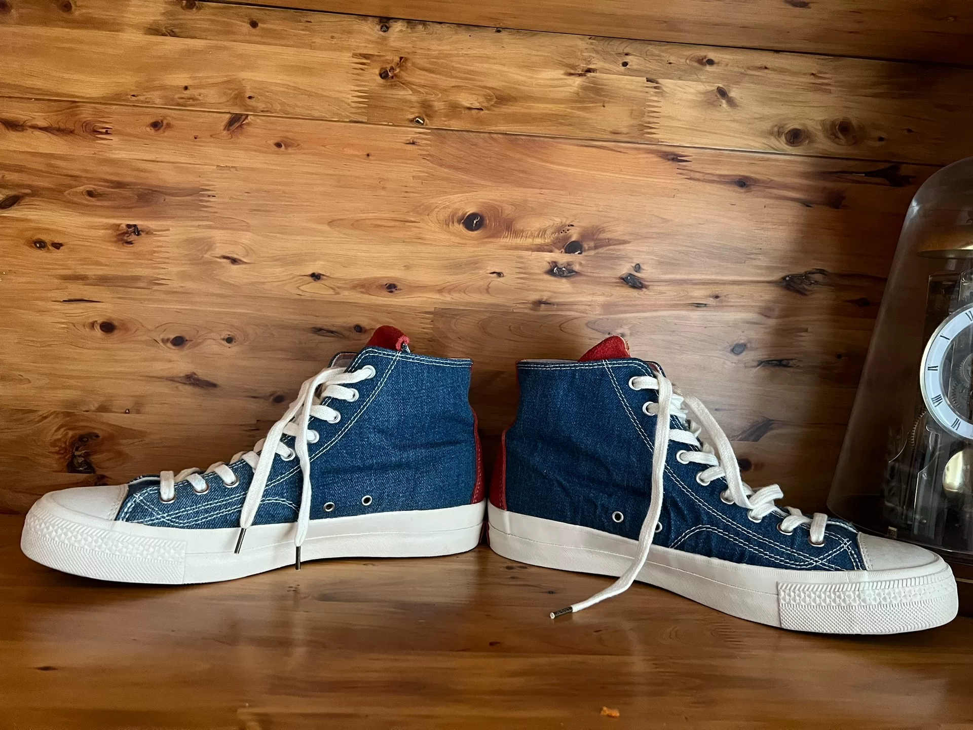 Visvim Denim Red Tail High-Top Sneakers — label